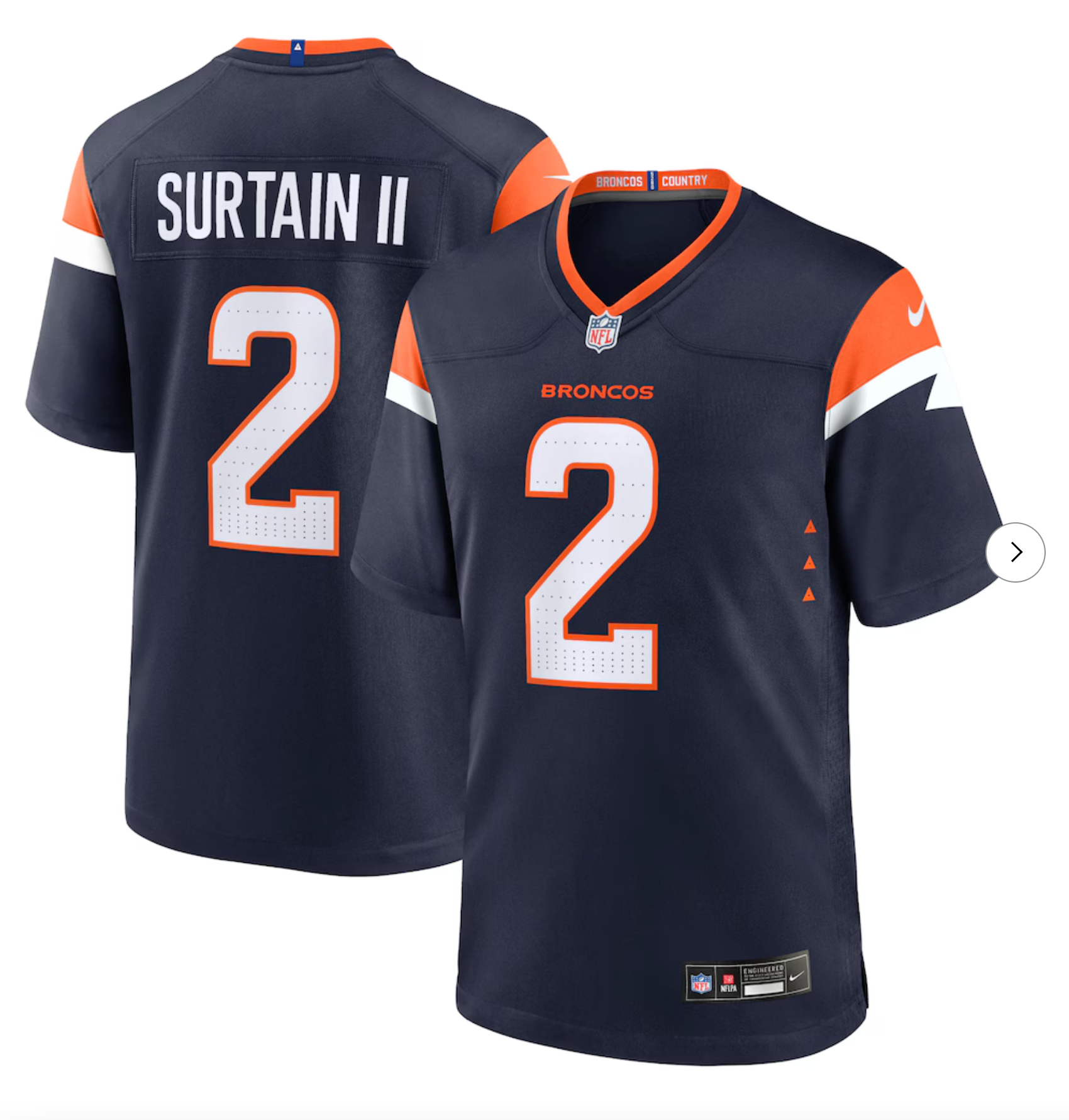 Patrick Surtain II Denver Broncos Nike Mile High Collection Alternate Game Jersey - Navy