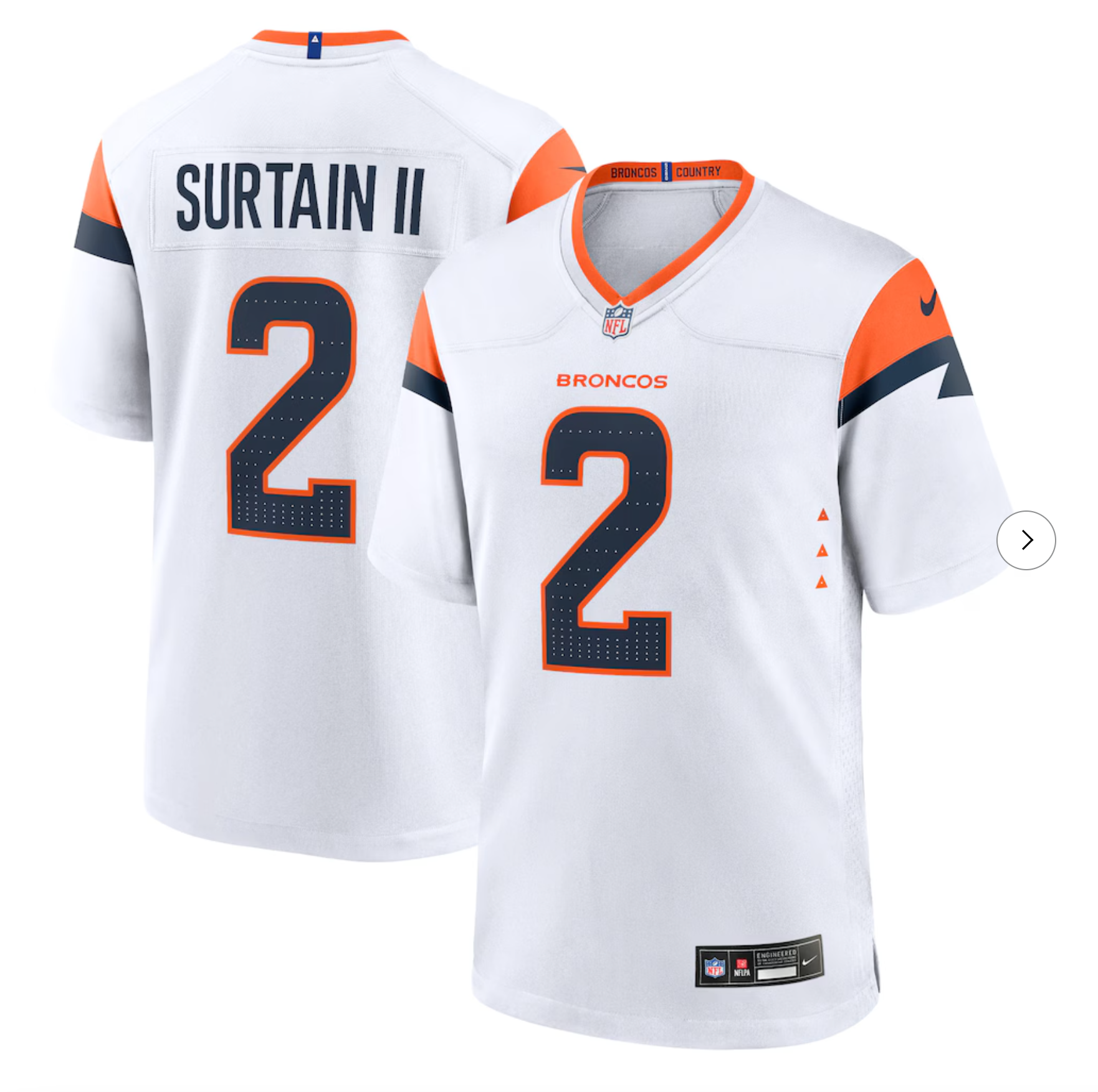 Patrick Surtain II Denver Broncos Nike Mile High Collection Alternate Game Jersey - White