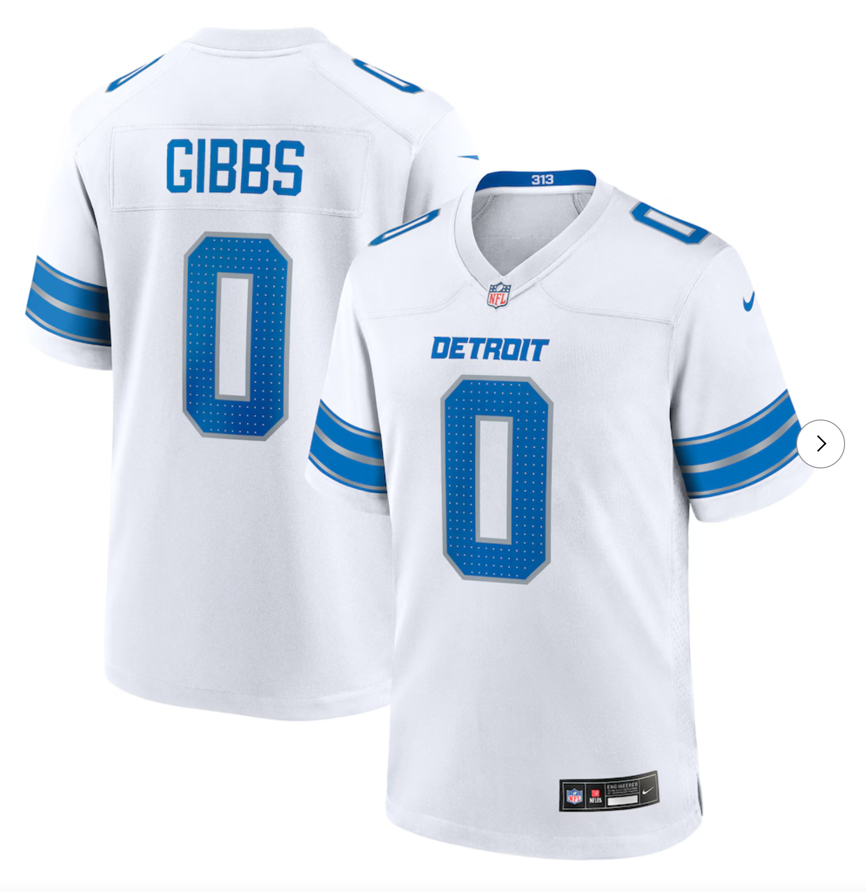 Jahmyr Gibbs Detroit Lions Nike Game Player Jersey - White