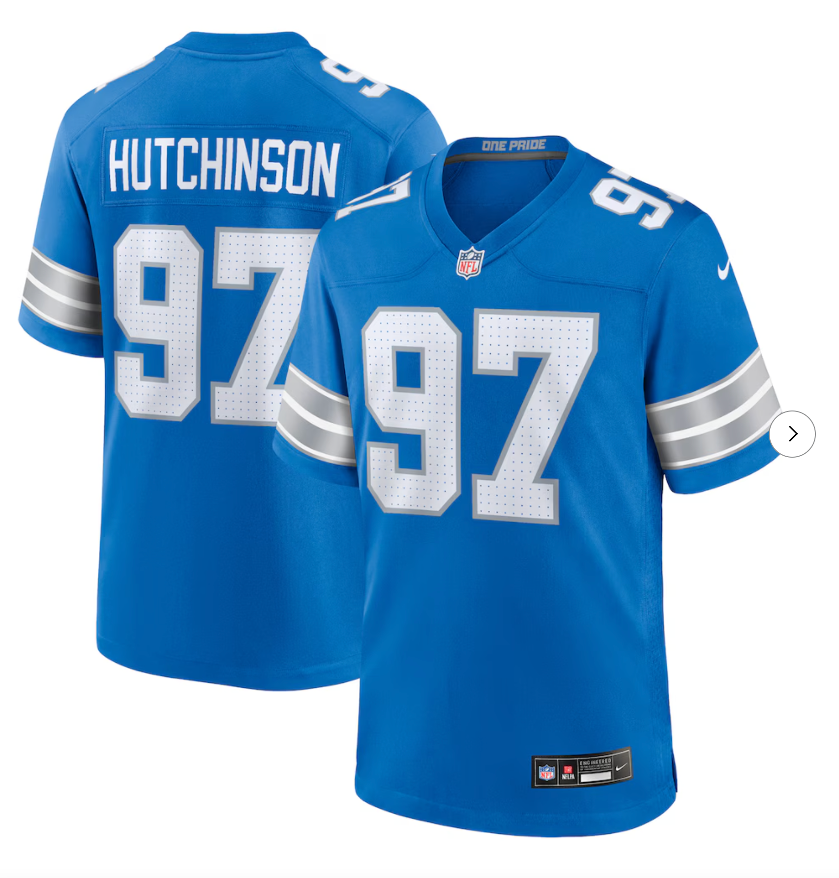 Aidan Hutchinson Detroit Lions Nike 2nd Alternate Game Jersey - Blue