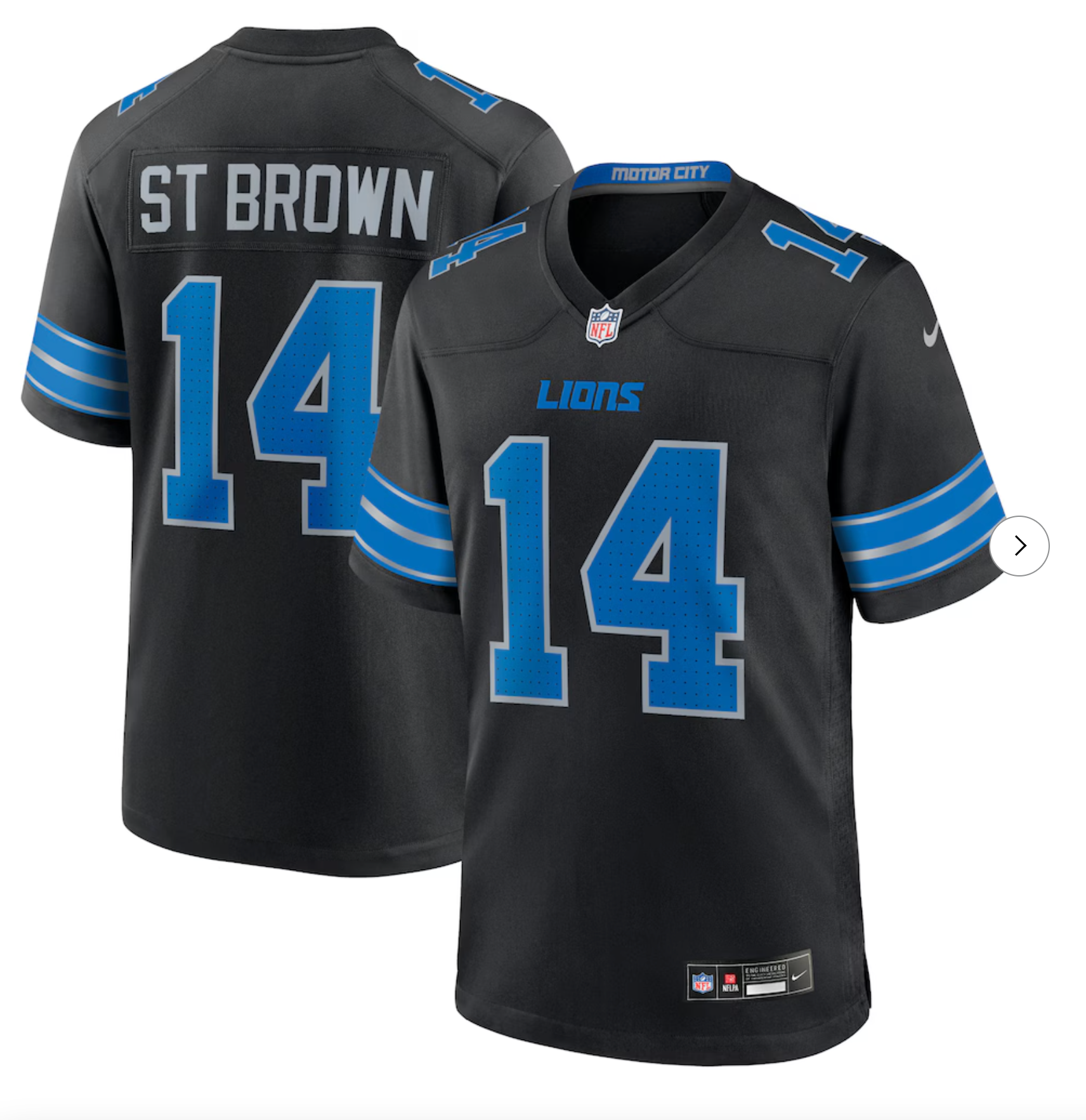 Amon-Ra St. Brown Detroit Lions Nike 2nd Alternate Game Jersey - Black