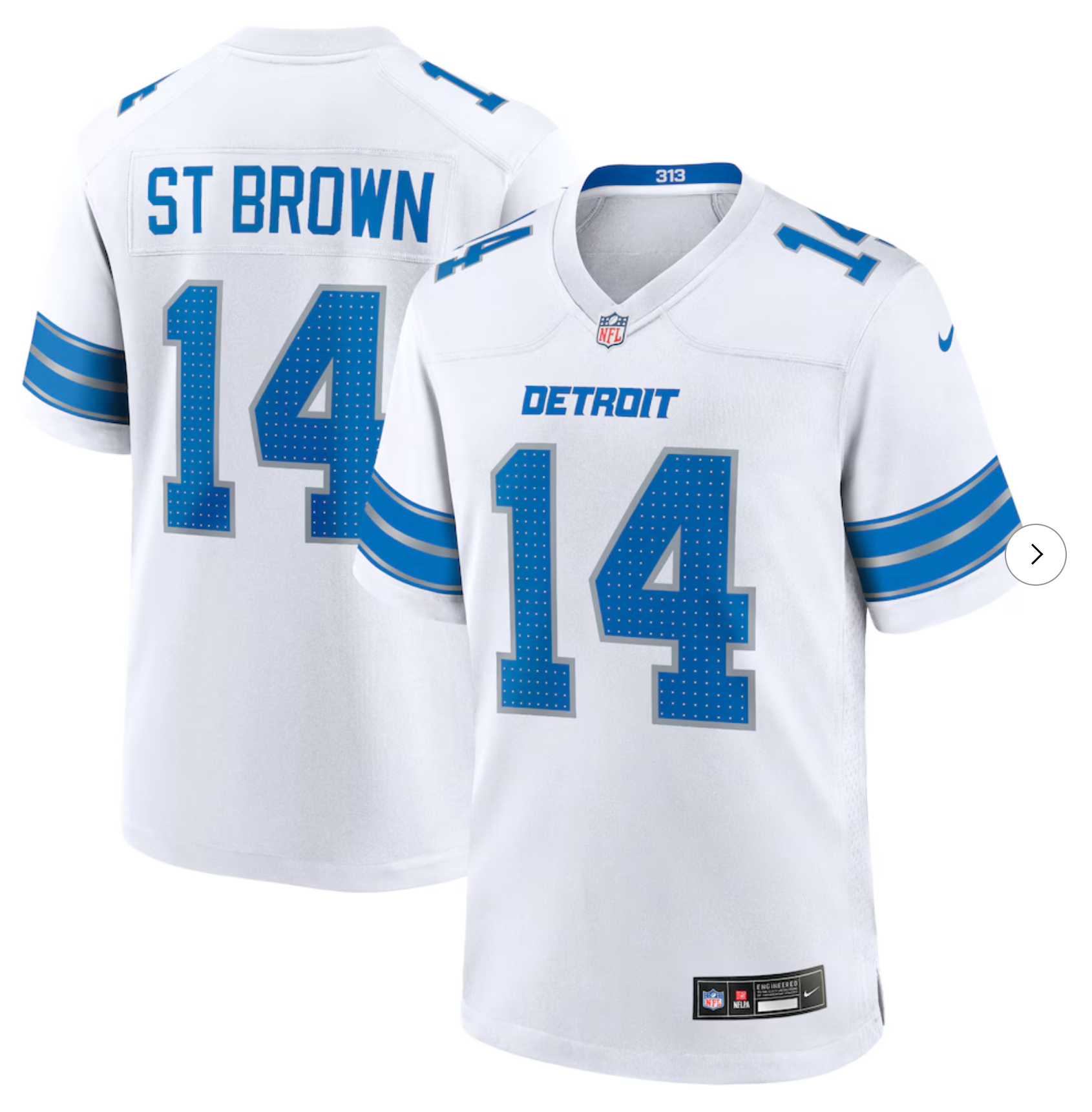 Amon-Ra St. Brown Detroit Lions Nike 2nd Alternate Game Jersey - White