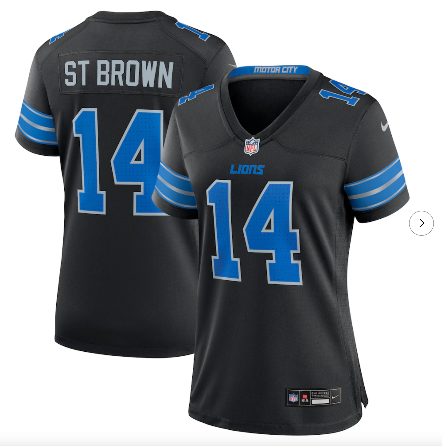 Amon-Ra St. Brown Detroit Lions Nike Women's 2nd Alternate Game Jersey - Black