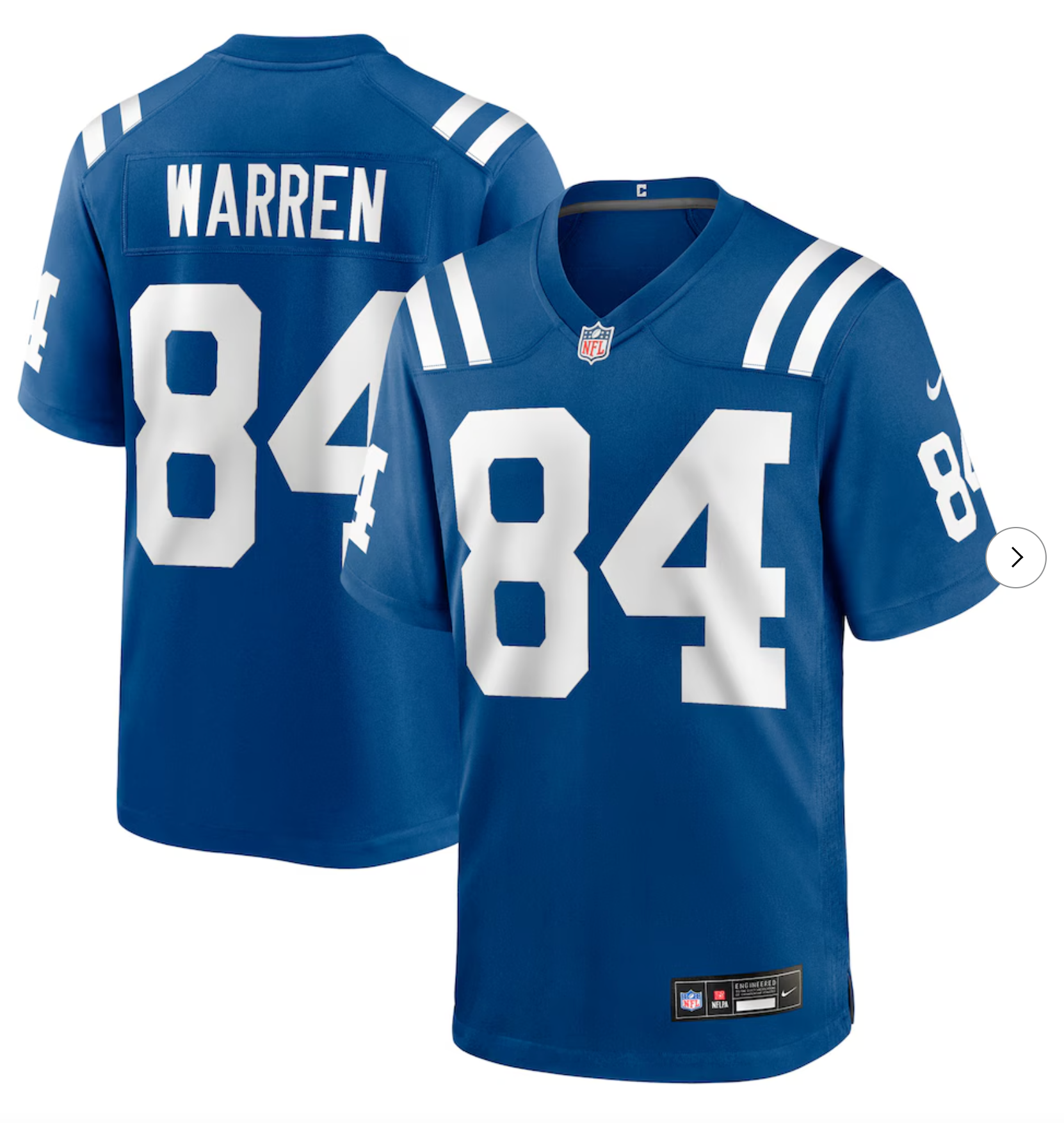 Tyler Warren Indianapolis Colts Nike 2025 NFL Draft First Round Pick Game Jersey - Royal