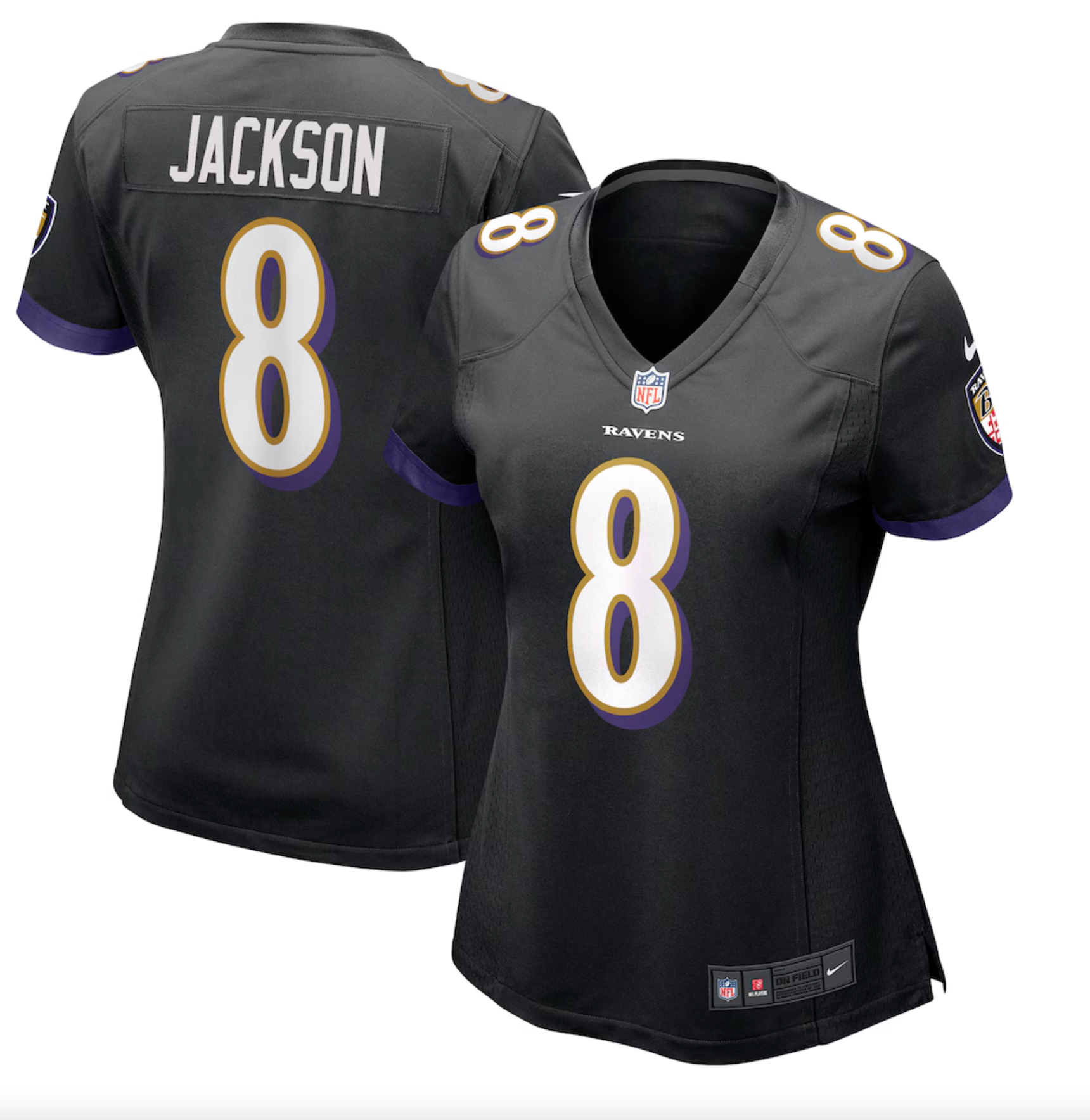 Lamar Jackson Baltimore Ravens Nike Women's Alternate Game Jersey - Black