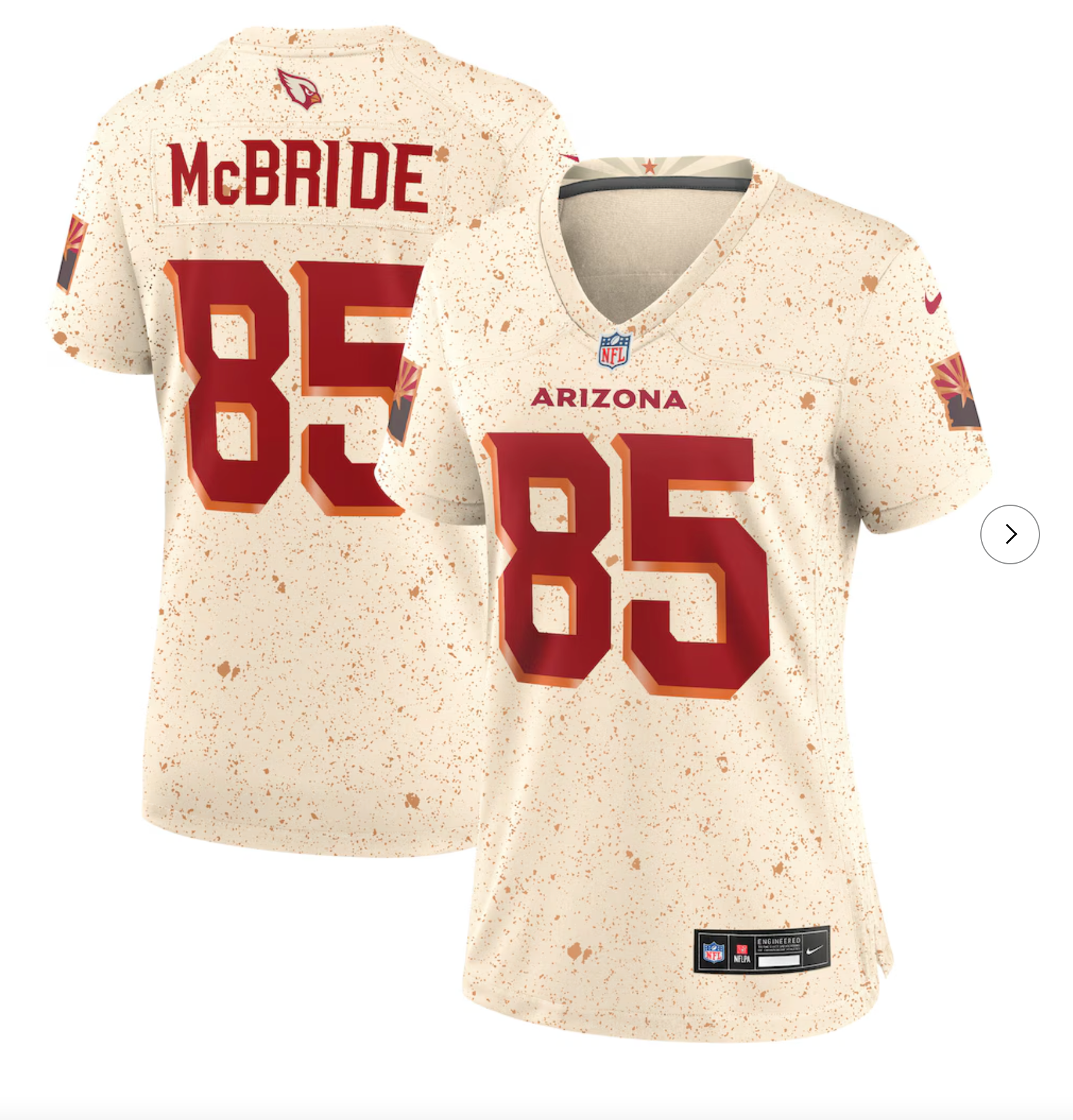 Trey McBride Arizona Cardinals Nike Women's 2025 Rivalries Collection Game Jersey - Natural