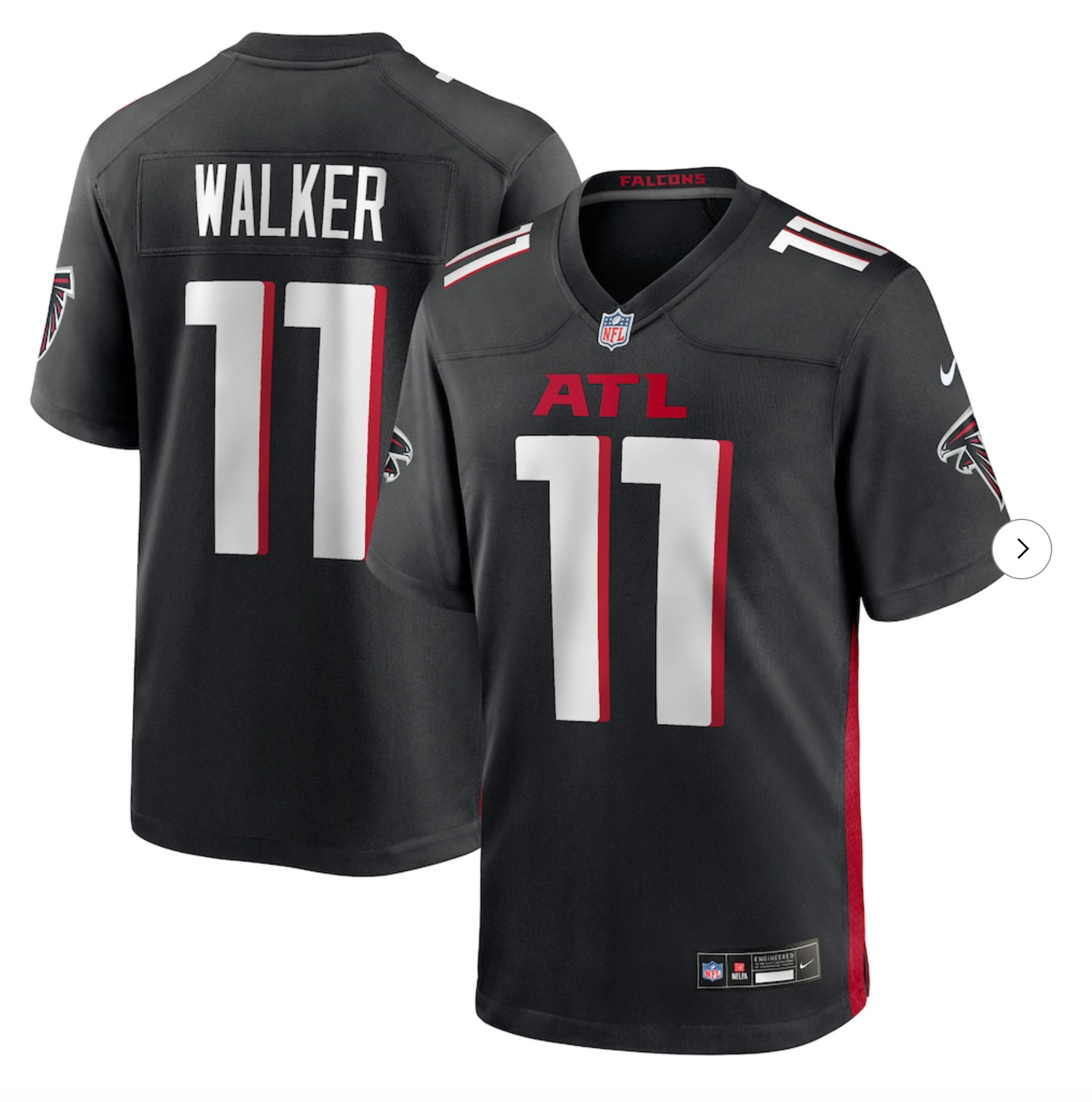Jalon Walker Atlanta Falcons Nike 2025 NFL Draft First Round Pick Game Jersey - Black
