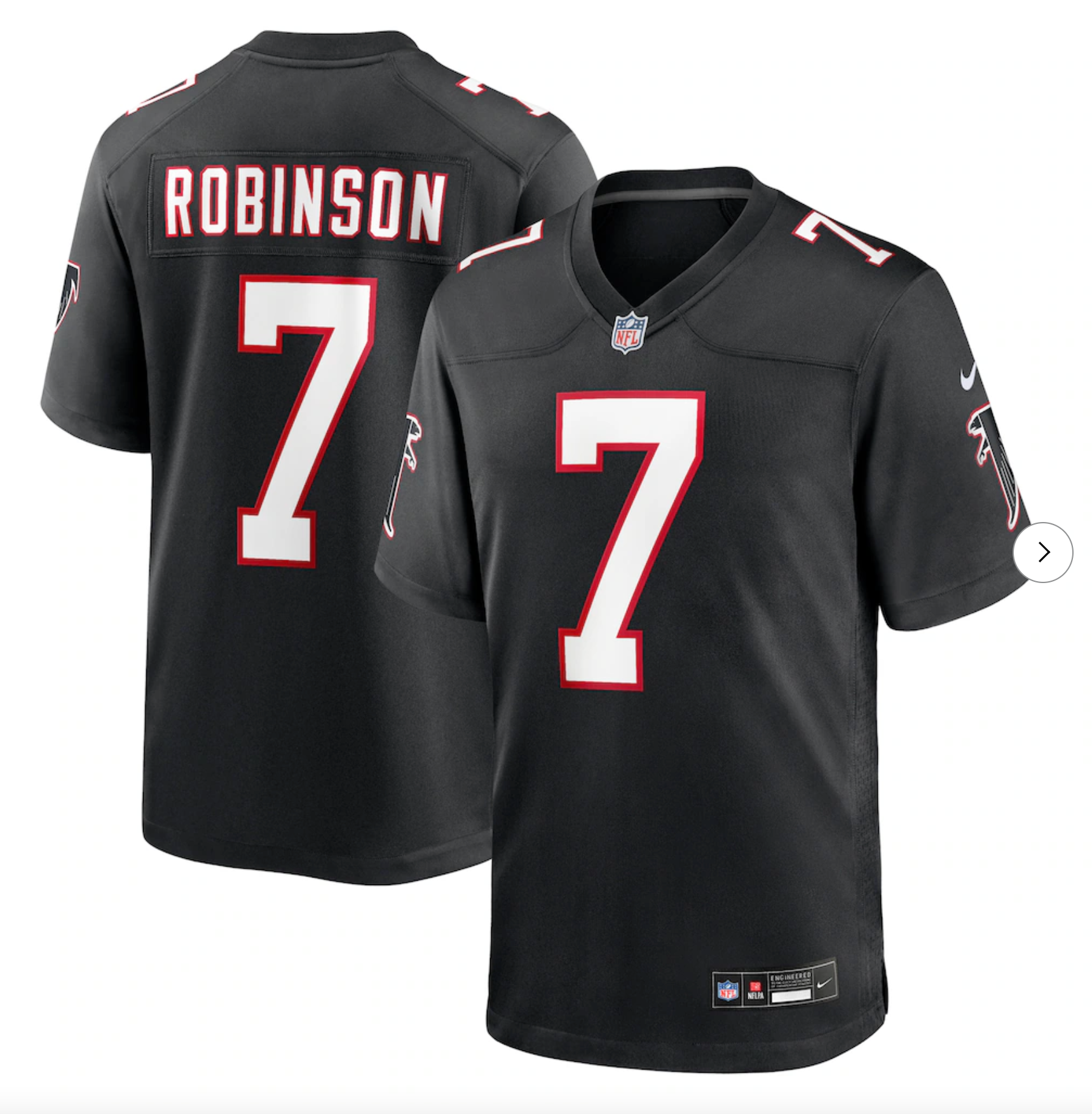 Bijan Robinson Atlanta Falcons Nike Throwback Game Jersey - Black
