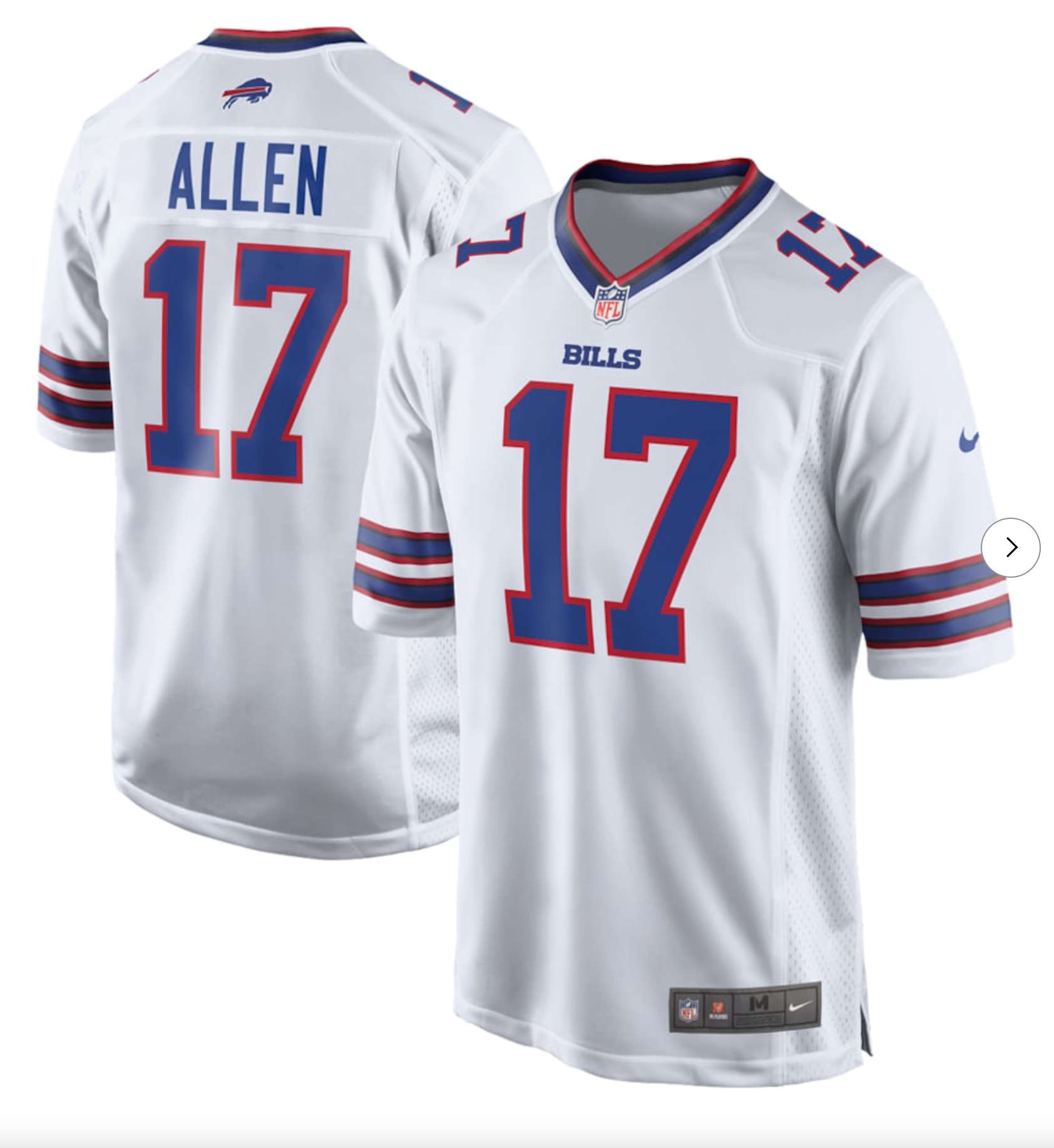 Josh Allen Buffalo Bills Nike Team Game Player Jersey - White