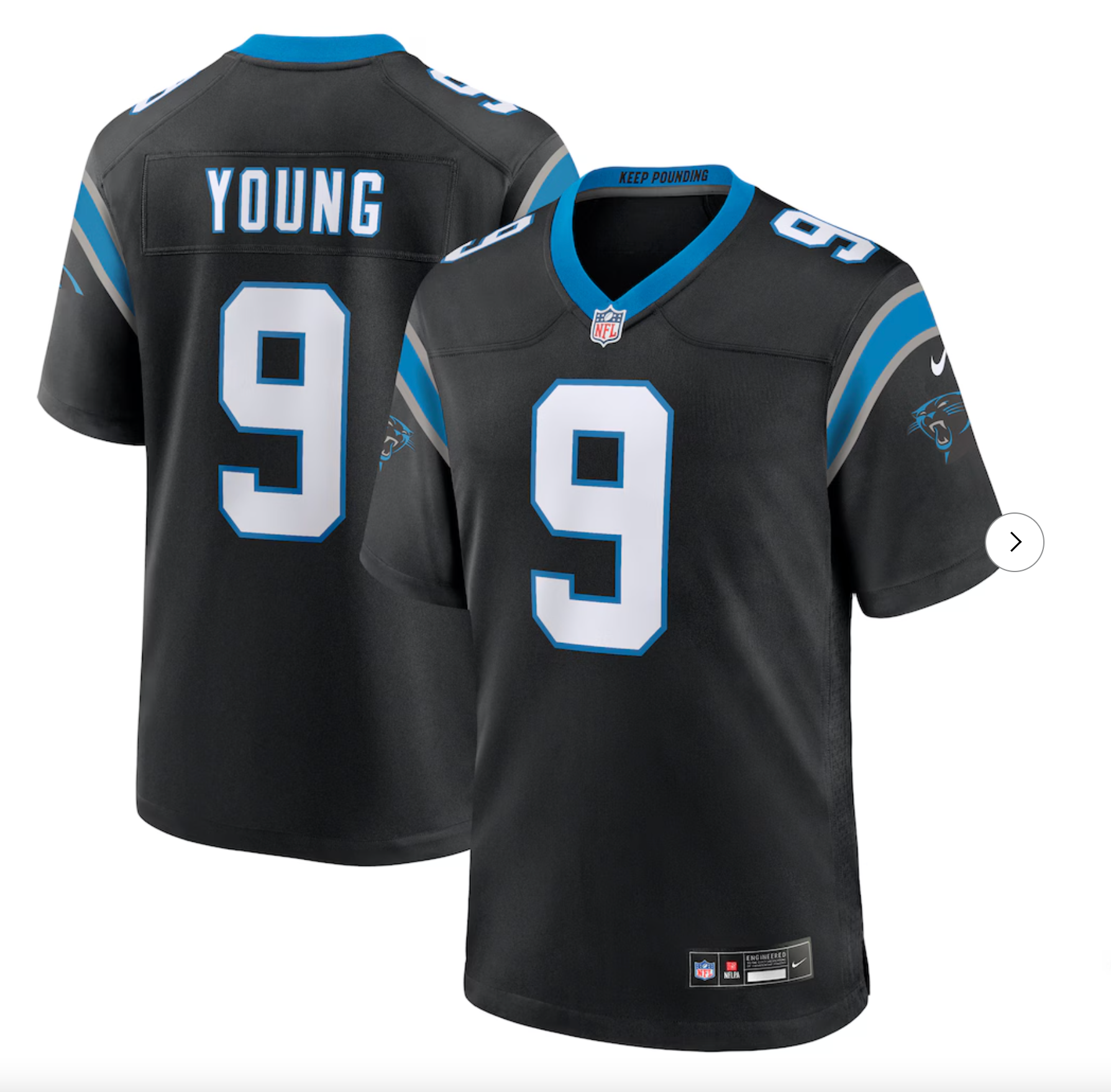 Bryce Young Carolina Panthers Nike Team Game Jersey - Black