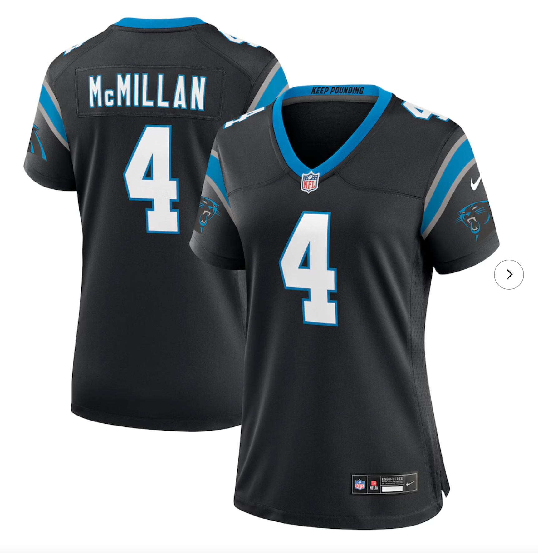 Tetairoa McMillan Carolina Panthers Nike Women's Team Game Jersey - Black