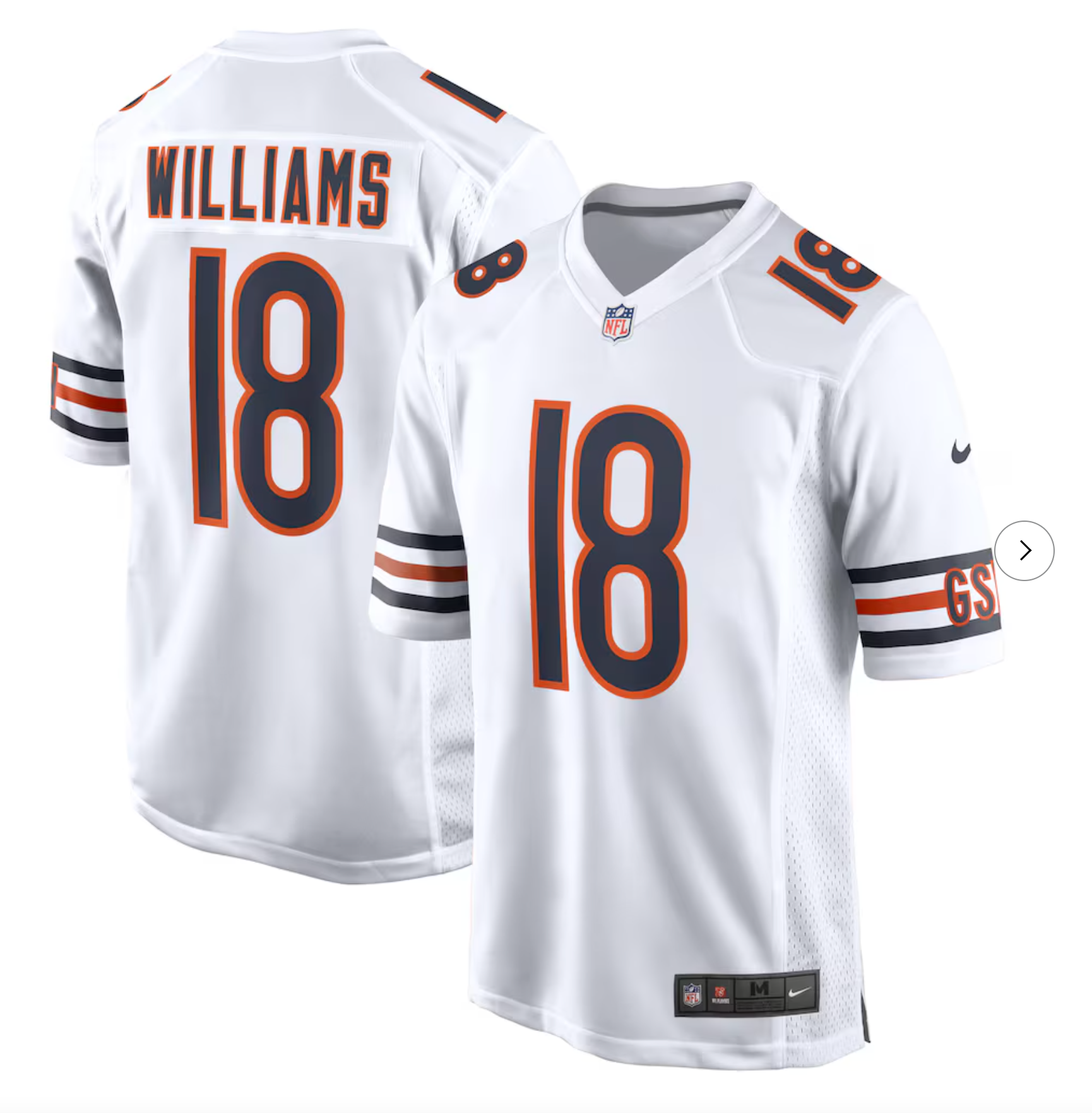 Caleb Williams Chicago Bears Nike First Round Pick Player Game Jersey - White