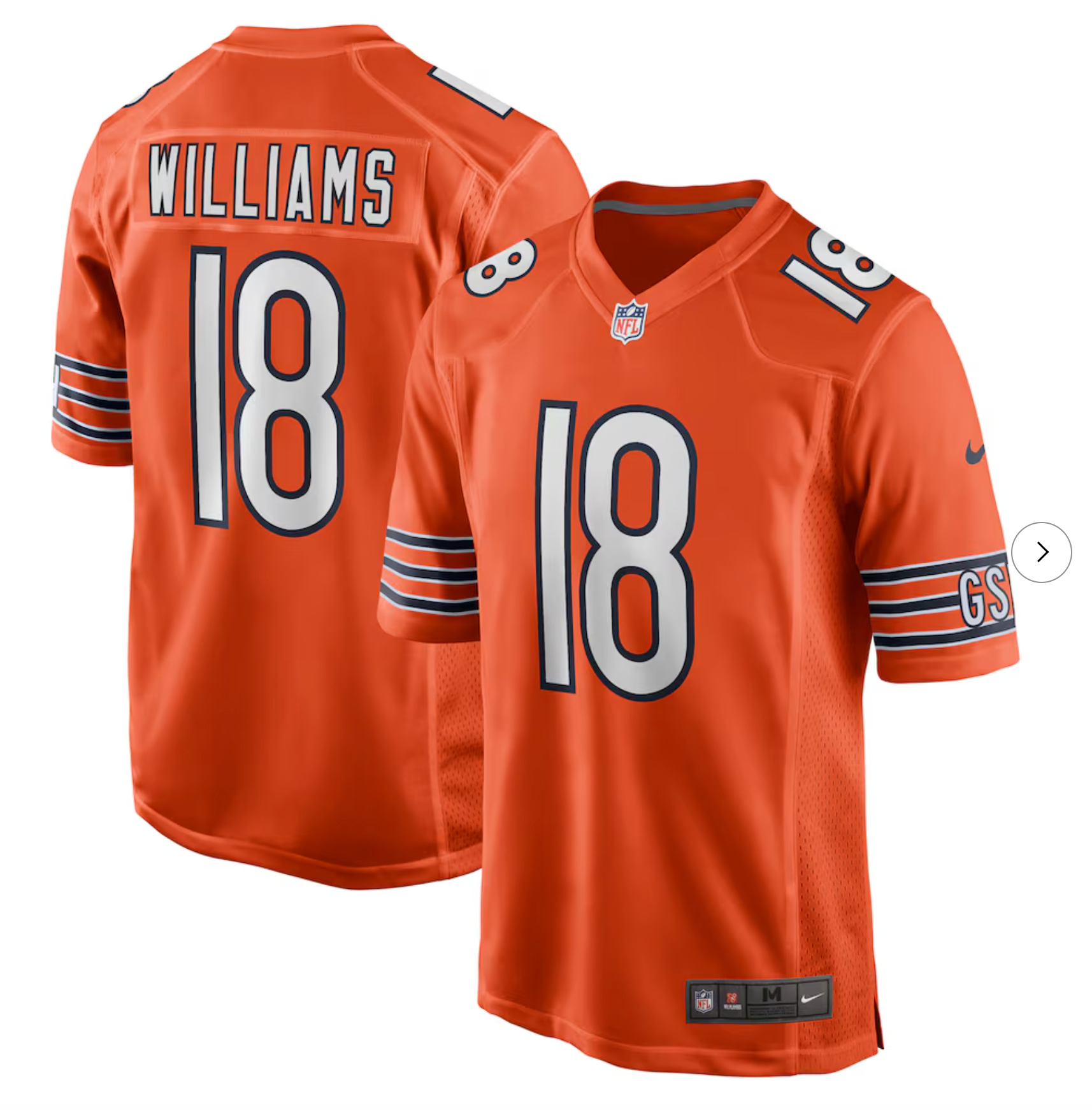Caleb Williams Chicago Bears Nike Alternate Player Game Jersey - Orange