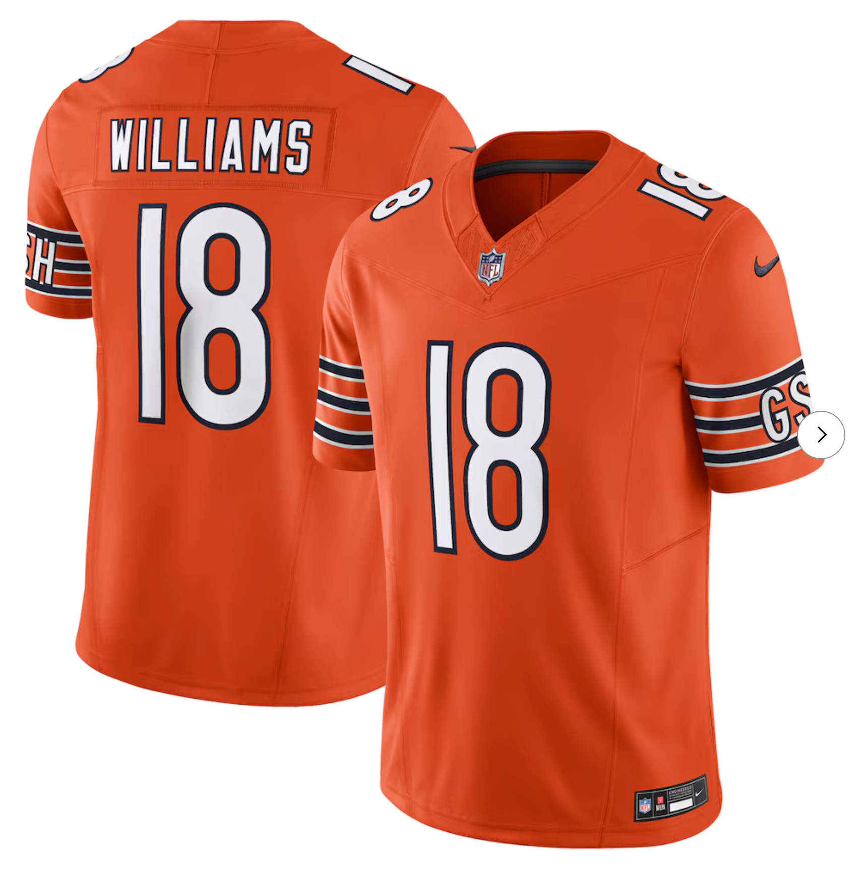 Caleb Williams Chicago Bears Nike Vapor F.U.S.E. Limited Jersey - Orange