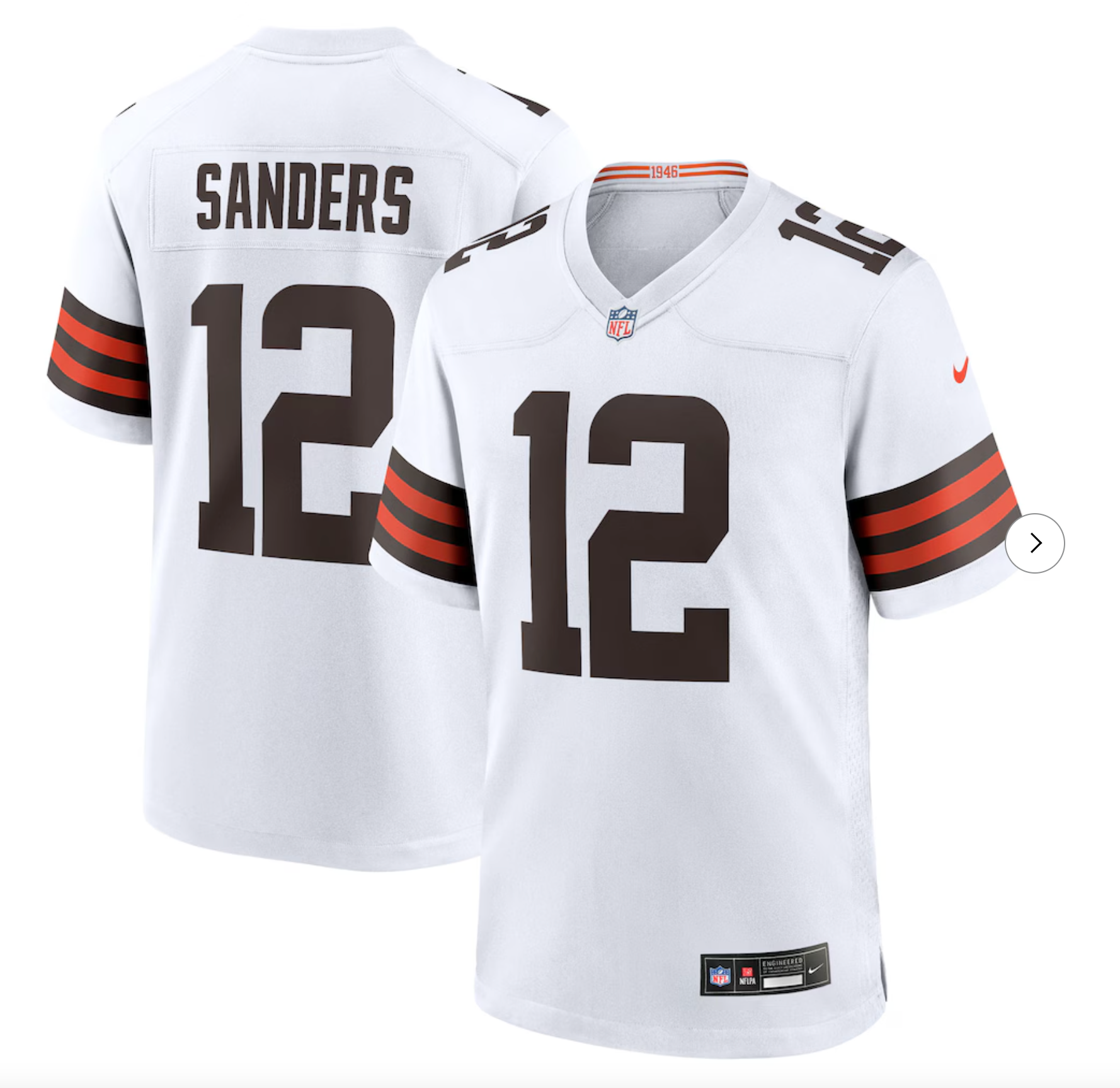 Shedeur Sanders Cleveland Browns Nike 2025 NFL Draft Game Jersey - White