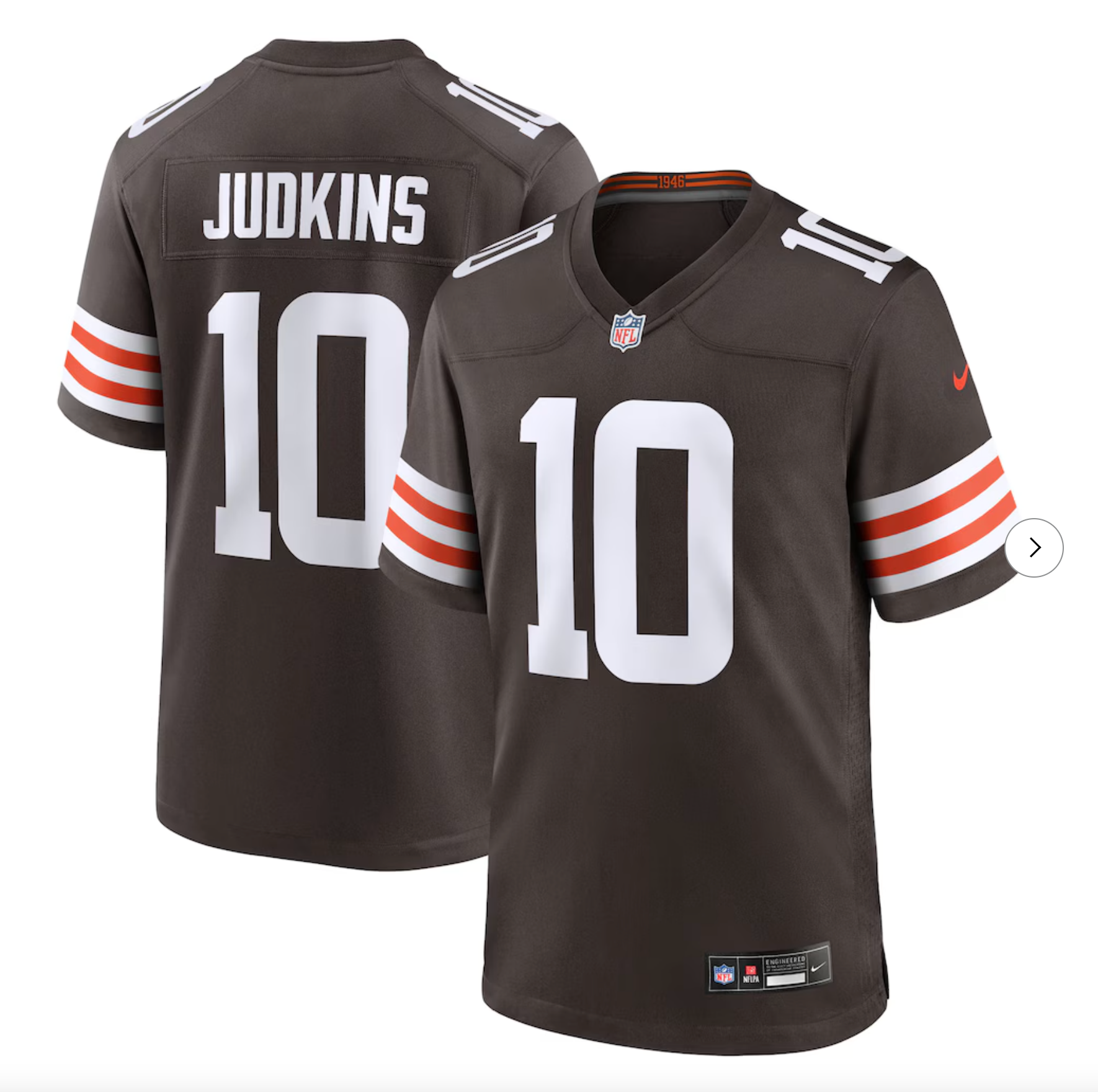 Quinshon Judkins Cleveland Browns Nike 2025 NFL Draft Game Jersey - Brown