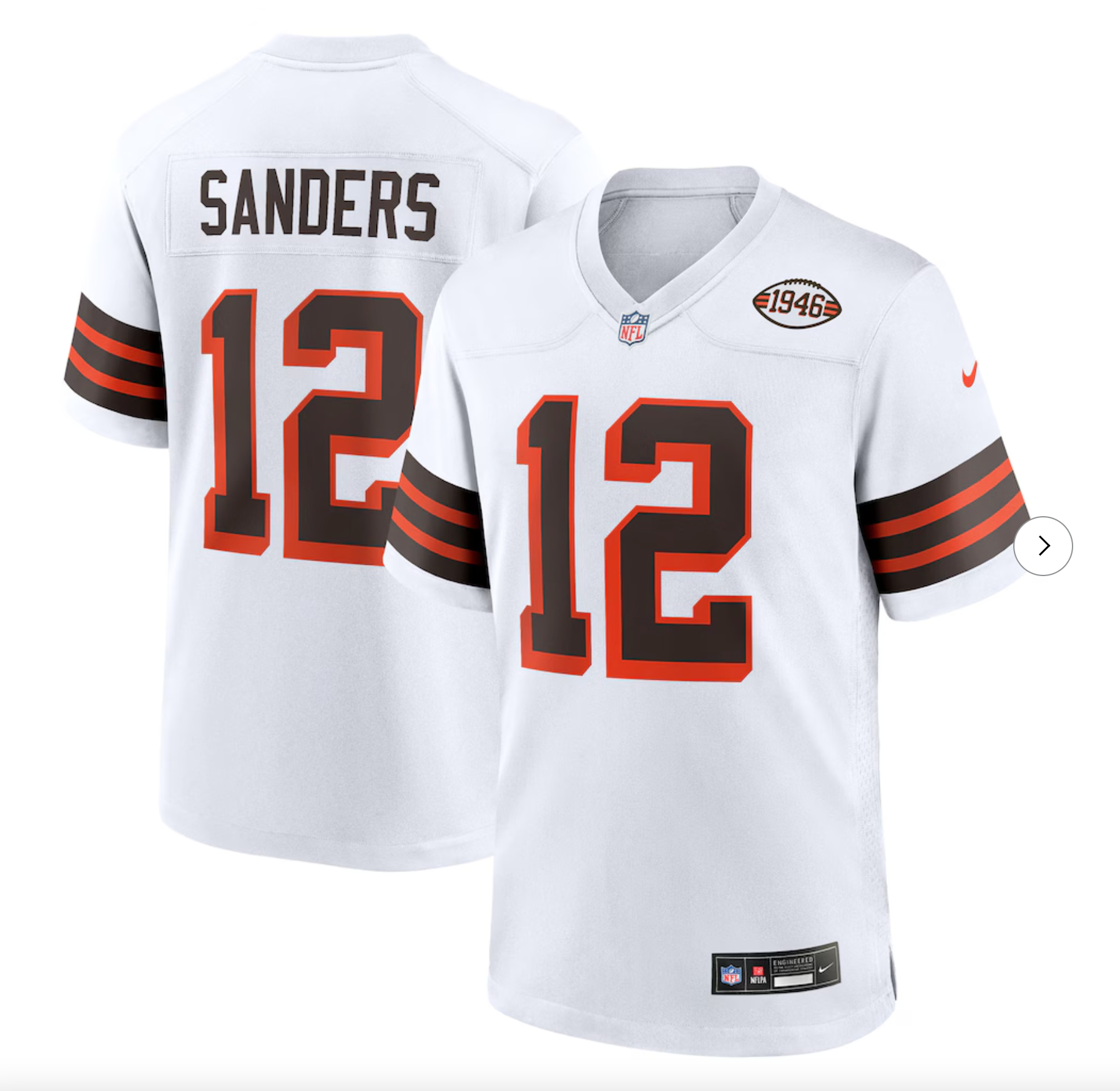 Shedeur Sanders Cleveland Browns Nike 2025 NFL Draft 2nd Alternate Game Jersey - White