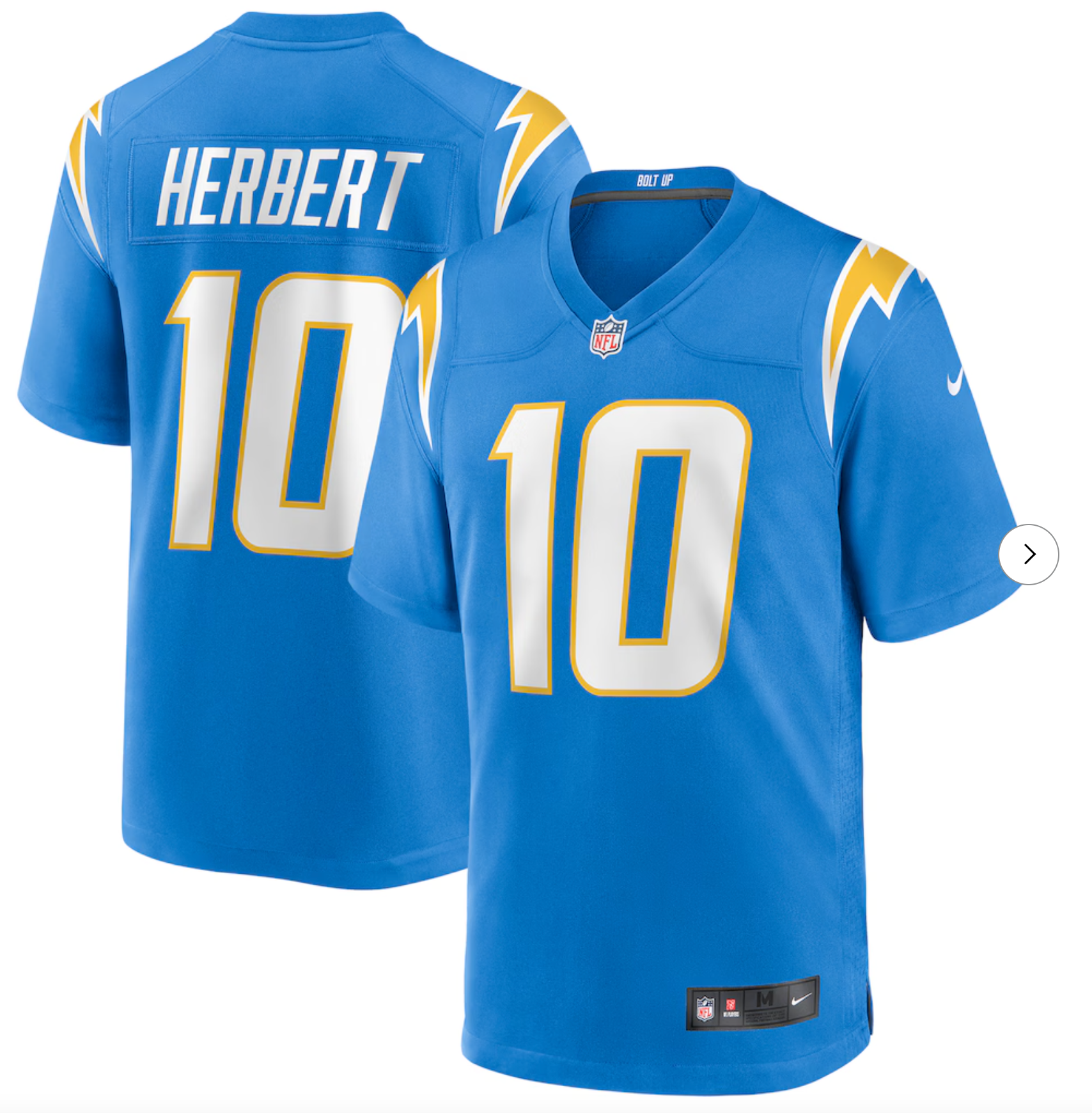 Justin Herbert Los Angeles Chargers Nike Player Game Jersey - Powder Blue
