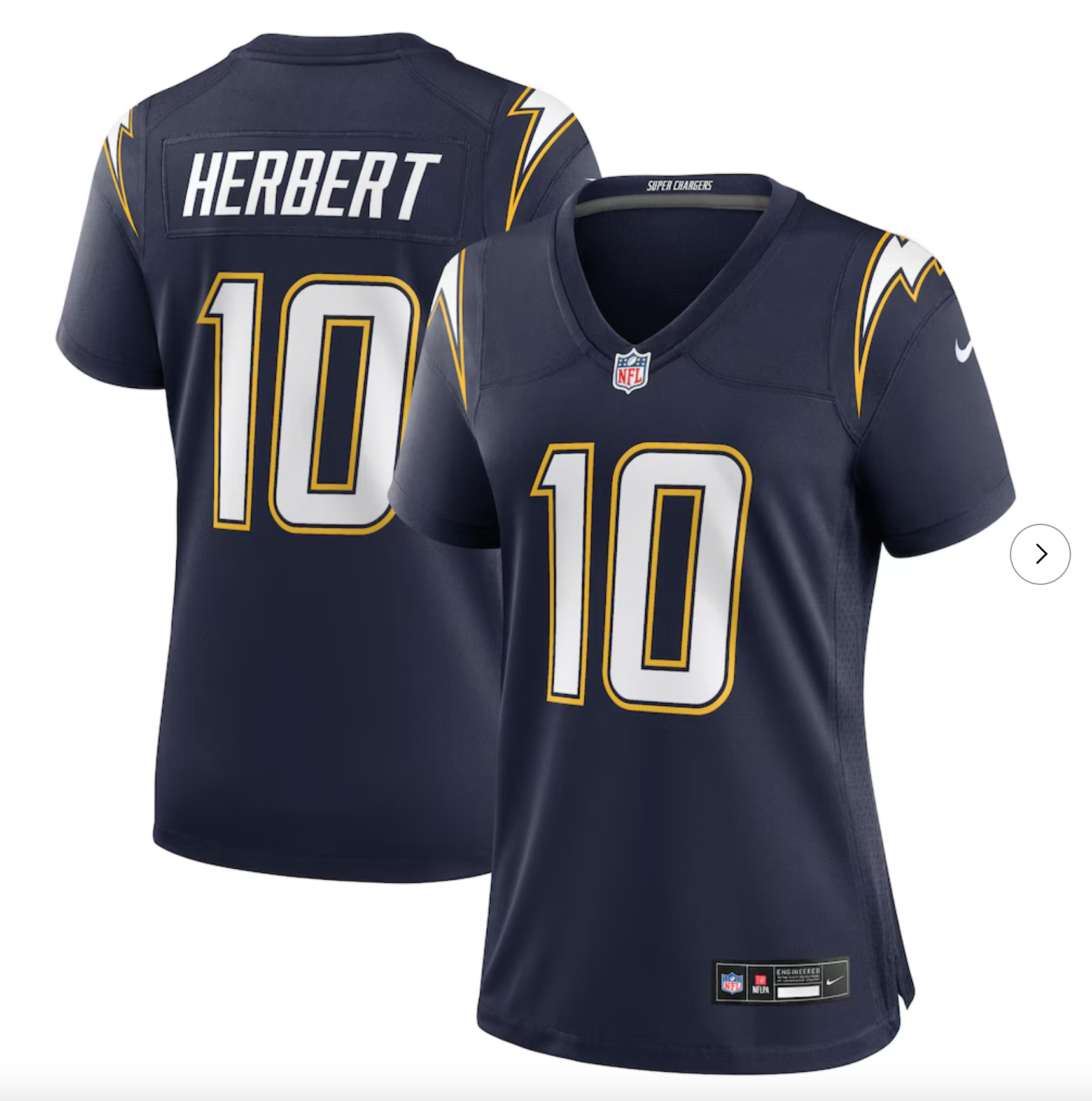Justin Herbert Los Angeles Chargers Nike Women's Alternate Super Chargers Game Jersey - Navy