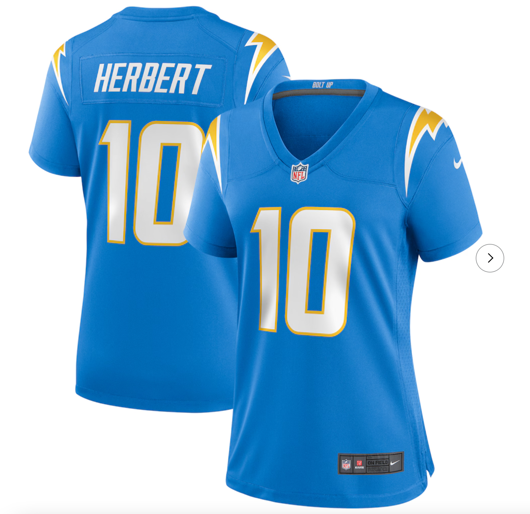Justin Herbert Justin Herbert Los Angeles Chargers Nike Women's Player Game Jersey - Powder Blue