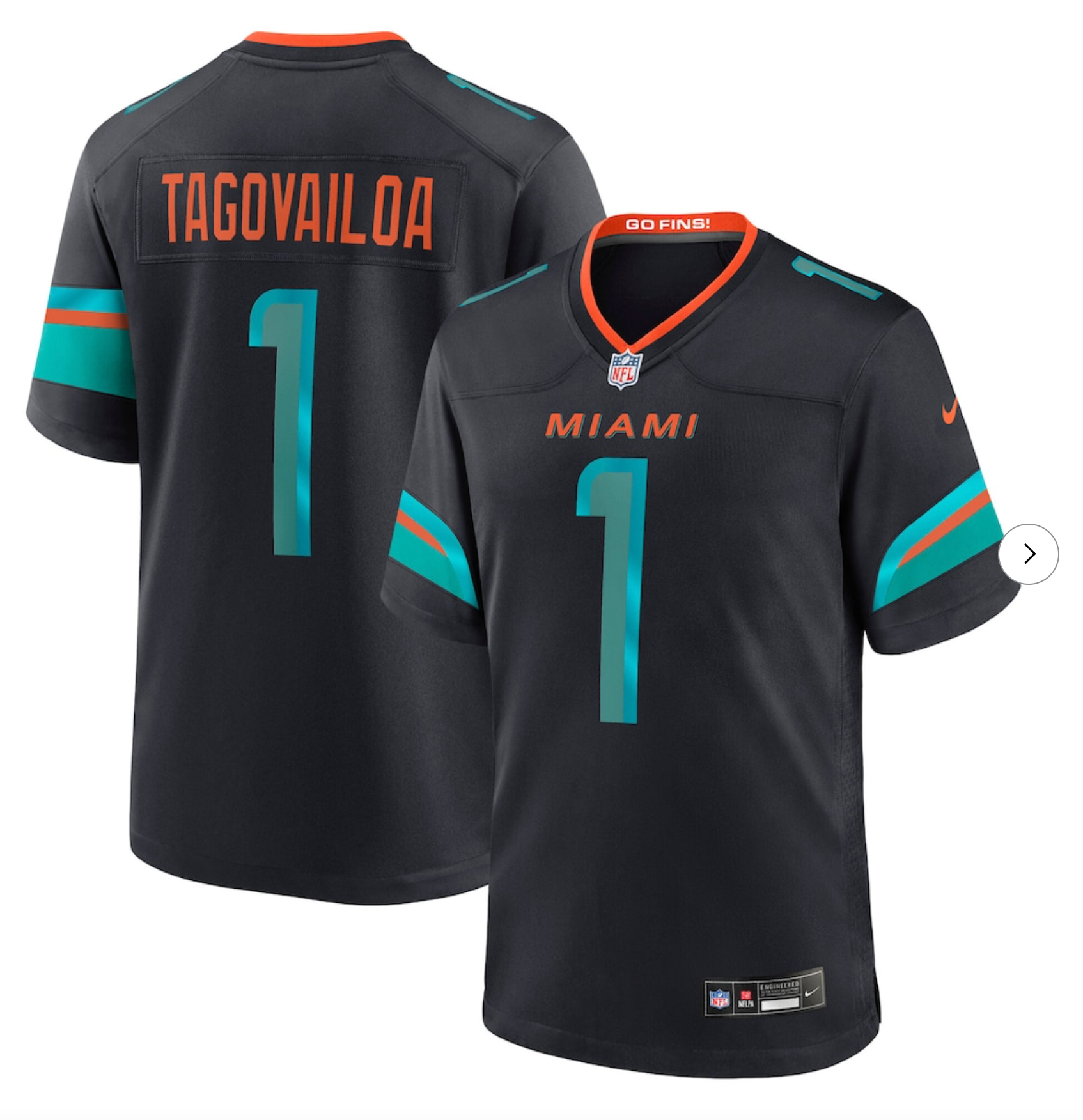 Tua Tagovailoa Miami Dolphins Nike 2025 Rivalries Collection Game Jersey - Pitch Blue