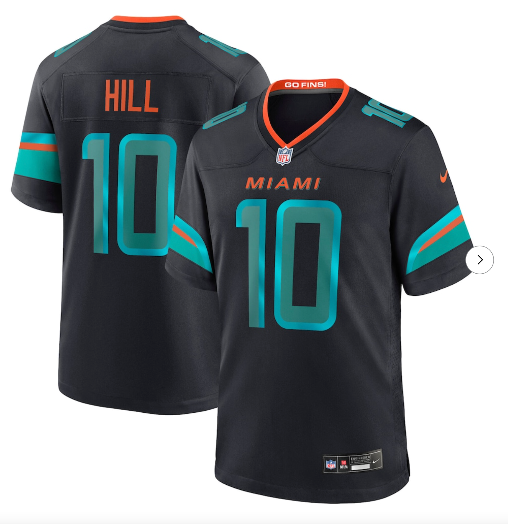 Tyreek Hill Miami Dolphins Nike 2025 Rivalries Collection Game Jersey - Pitch Blue