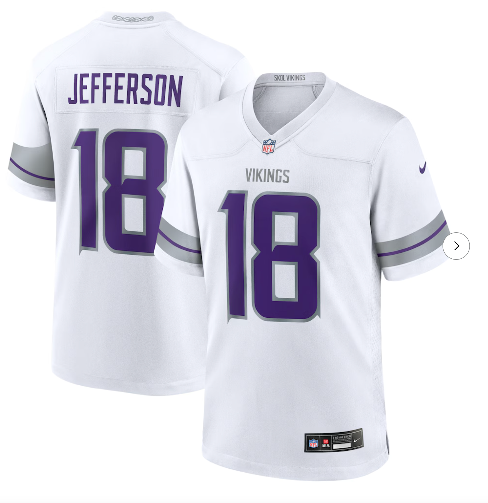 Justin Jefferson Minnesota Vikings Nike Alternate Game Player Jersey - White