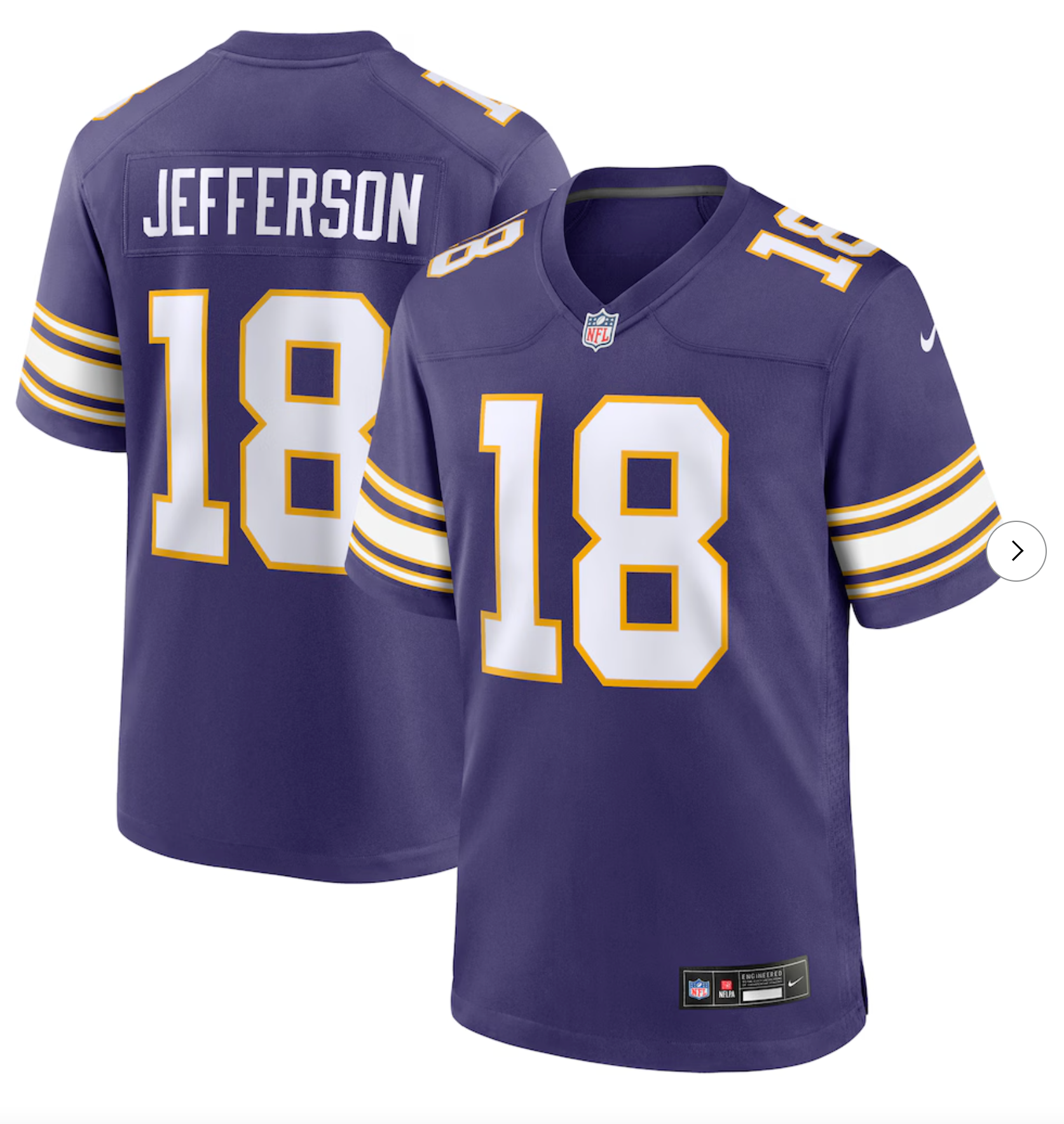Justin Jefferson Minnesota Vikings Nike Classic Player Game Jersey - Purple