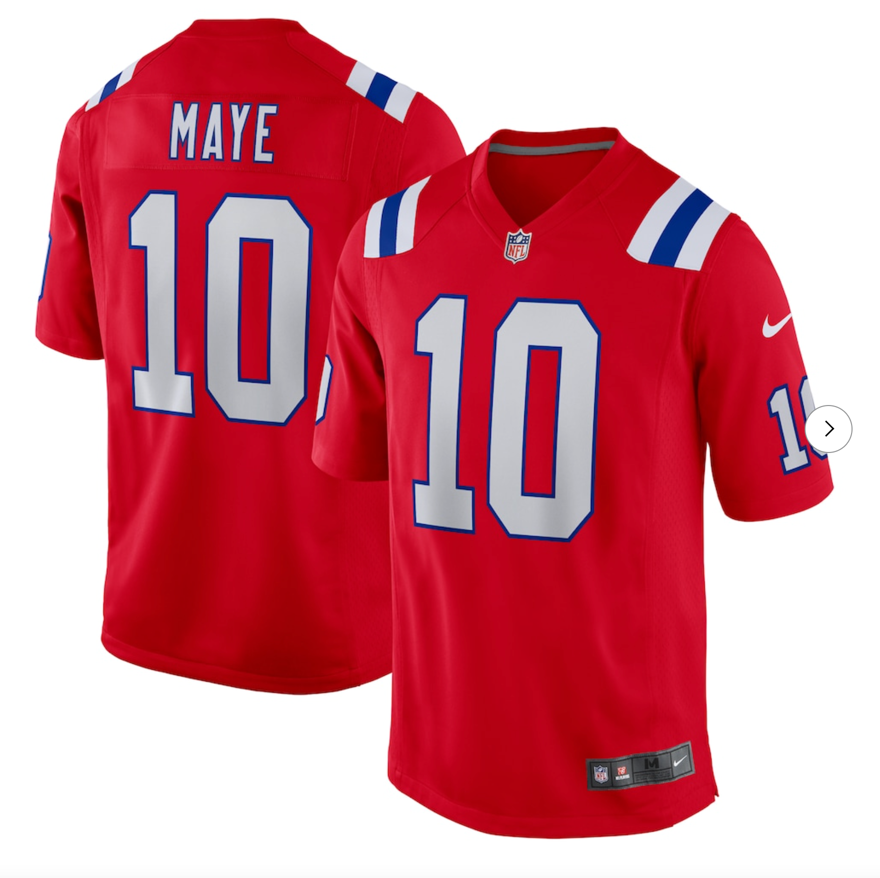Drake Maye New England Patriots Nike Player Game Jersey - Red