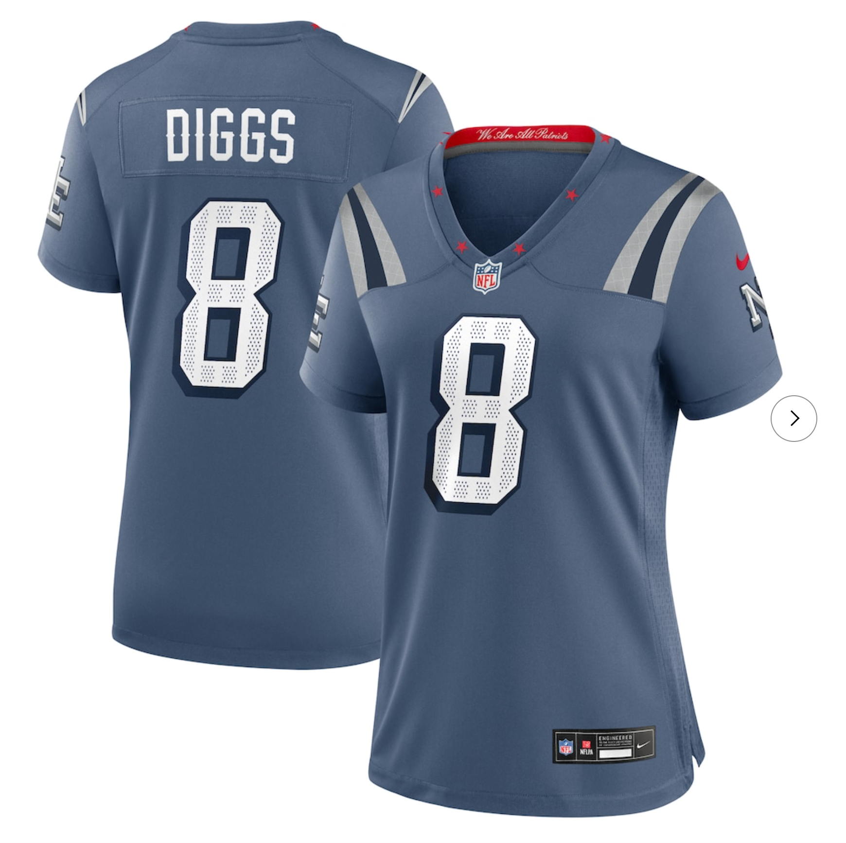 Stefon Diggs New England Patriots Nike Women's 2025 Rivalries Collection Game Jersey - Storm Blue