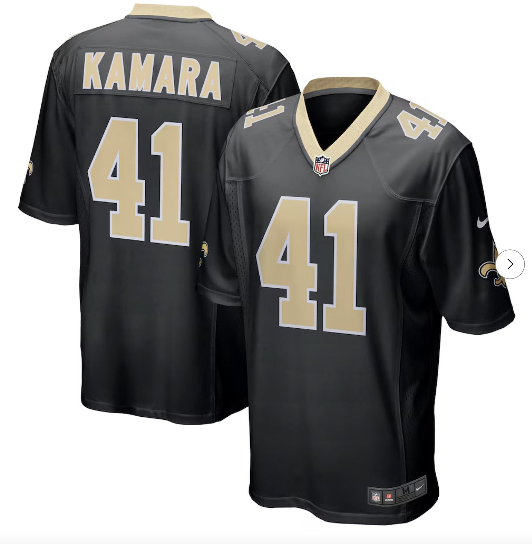 Alvin Kamara New Orleans Saints Nike Game Jersey - Black