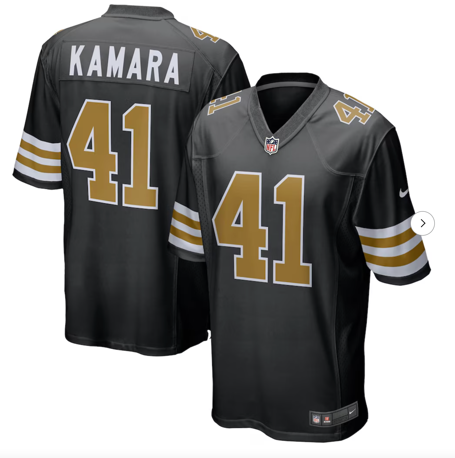 Alvin Kamara New Orleans Saints Nike Alternate Game Jersey - Black