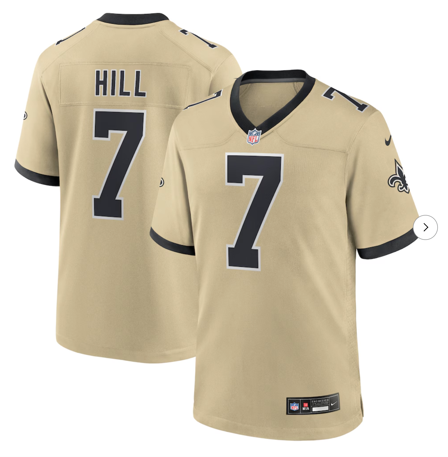 Taysom Hill New Orleans Saints Nike Gameday Golds Alternate Game Player Jersey - Gold