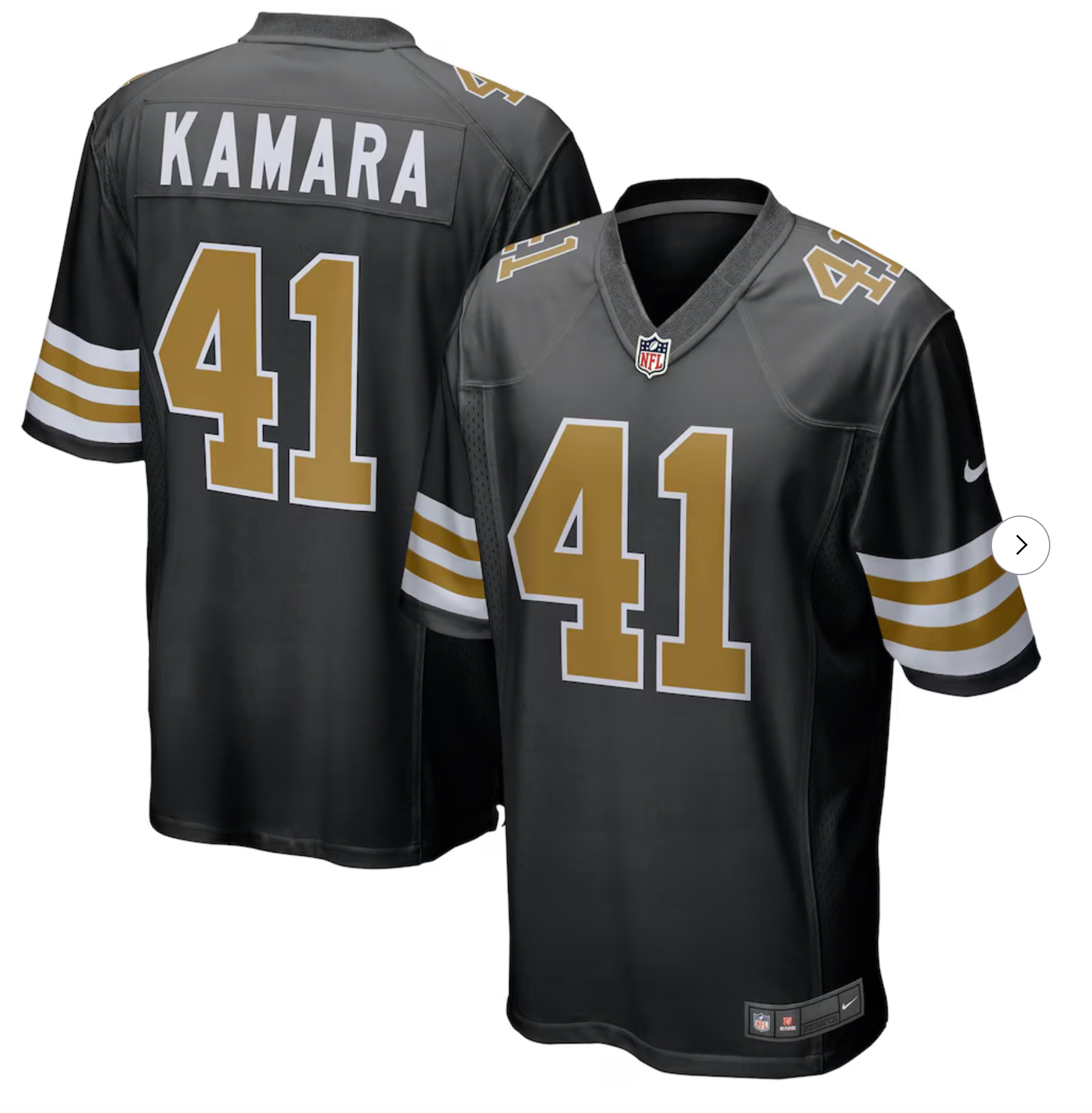 Alvin Kamara New Orleans Saints Nike Alternate Game Jersey - Black