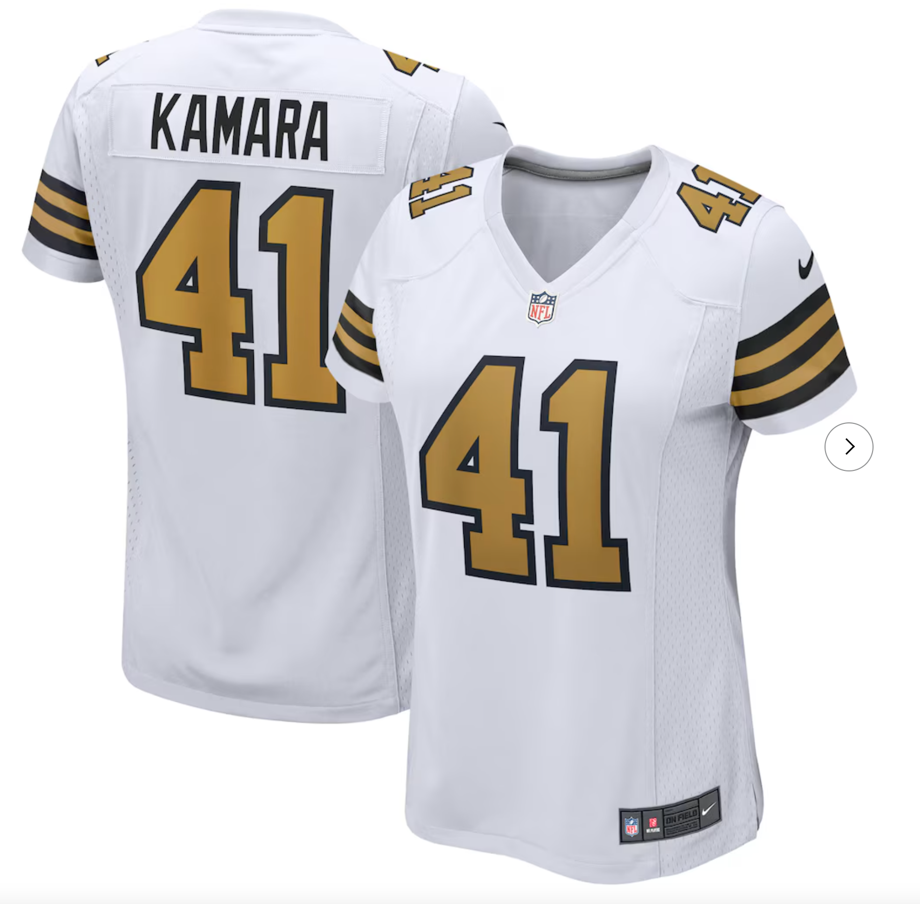 Alvin Kamara New Orleans Saints Nike Women's Alternate Game Player Jersey - White