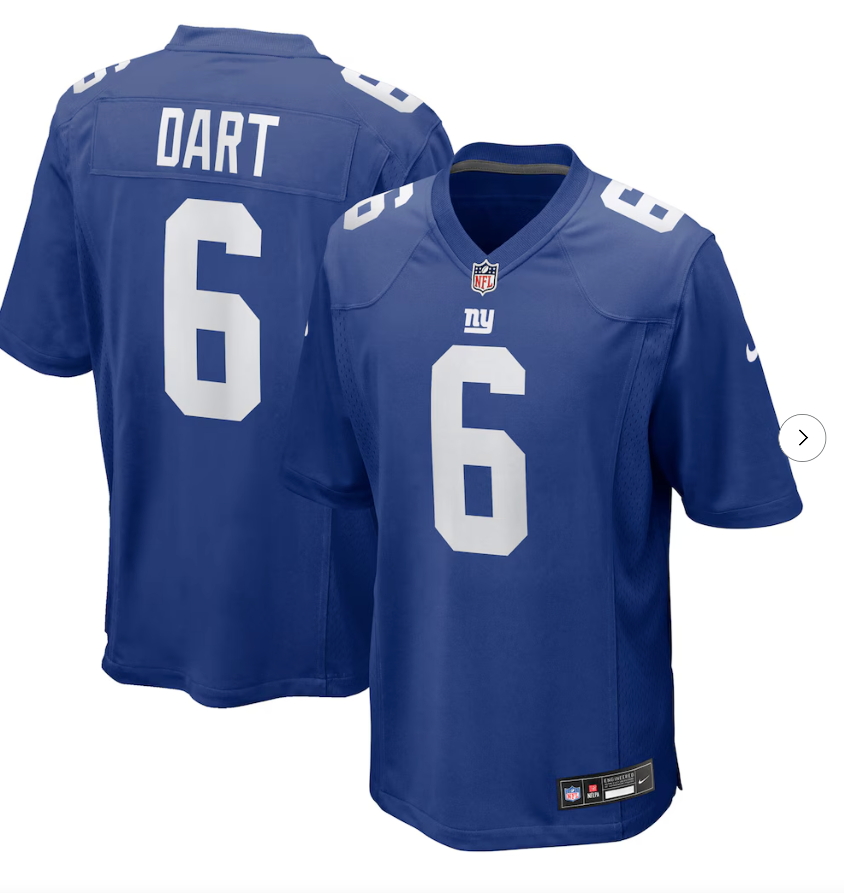 Jaxson Dart New York Giants Nike 2025 NFL Draft First Round Pick Game Jersey - Royal