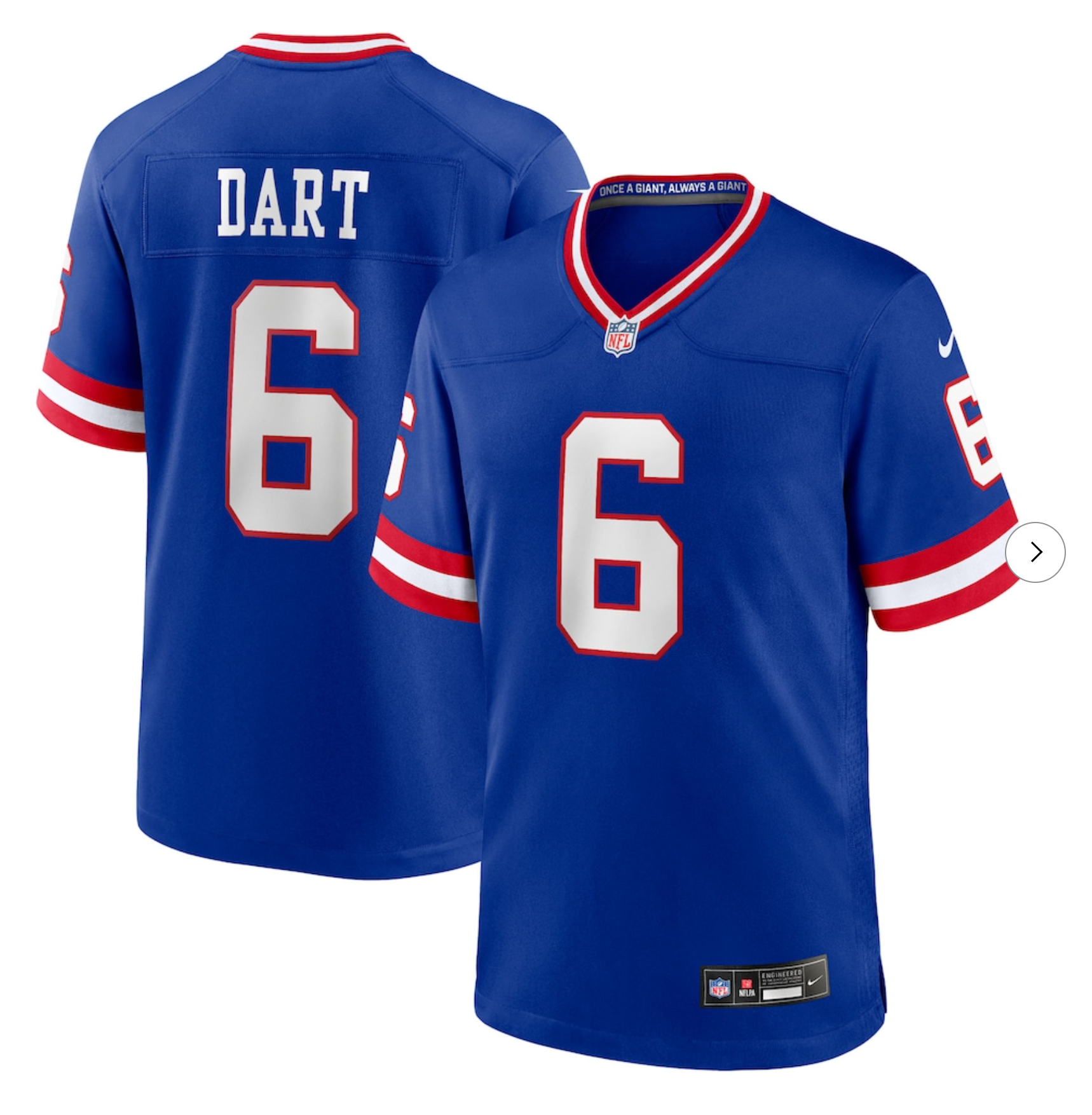 Jaxson Dart New York Giants Nike Alternate 2 Classic Game Jersey - Royal