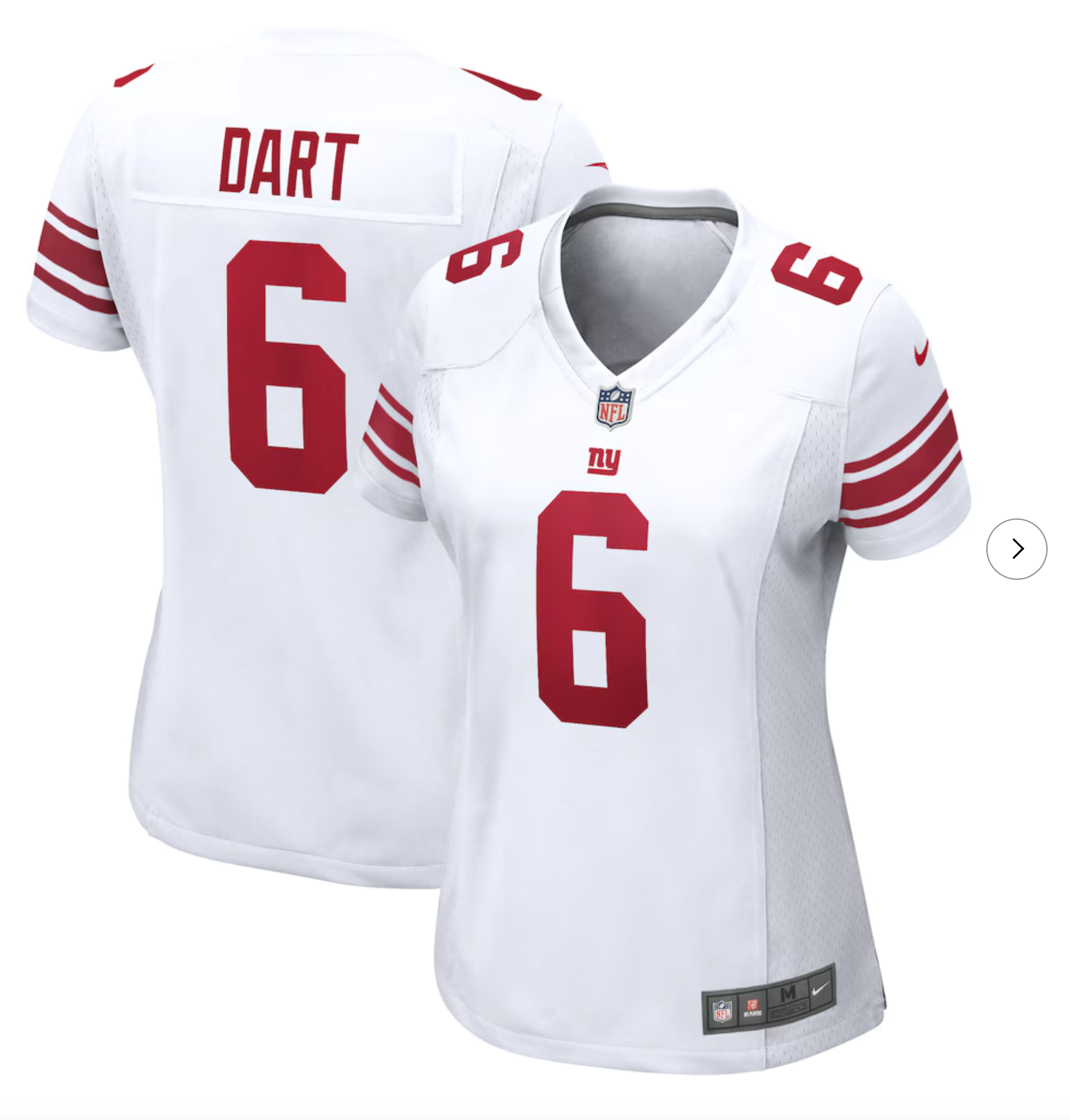 Jaxson Dart New York Giants Nike Women's Team Game Jersey - White