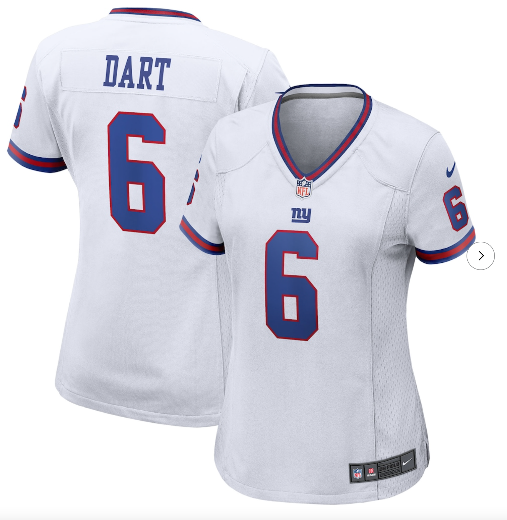 Jaxson Dart New York Giants Nike Women's Alternate Vintage White Game Jersey - White