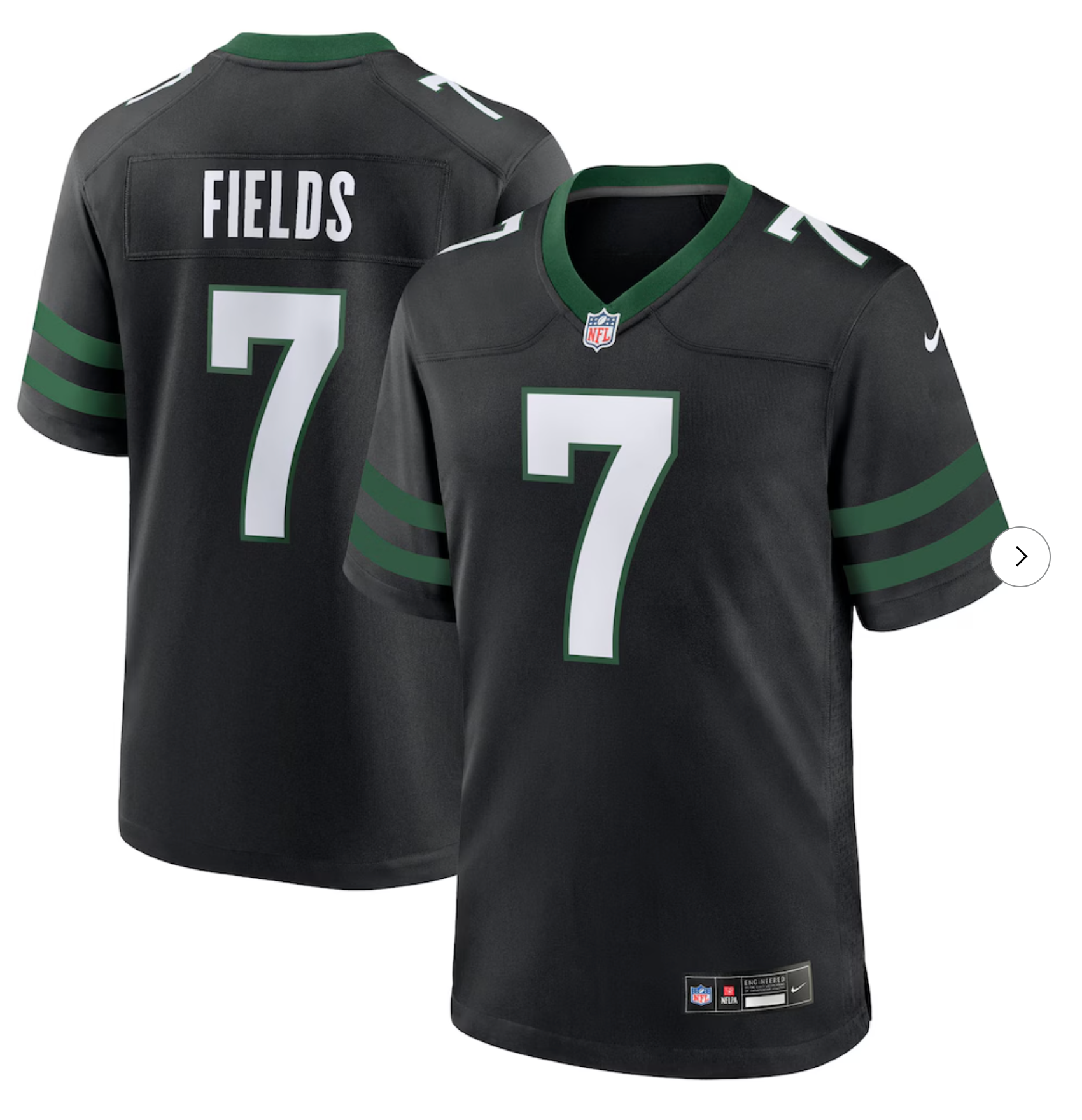Justin Fields New York Jets Nike Game Jersey - Stealth Black
