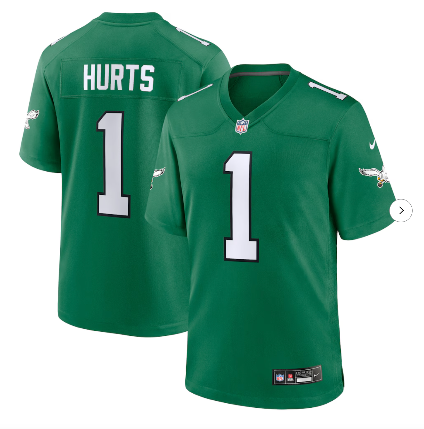 Jalen Hurts Philadelphia Eagles Nike Alternate Game Player Jersey - Kelly Green