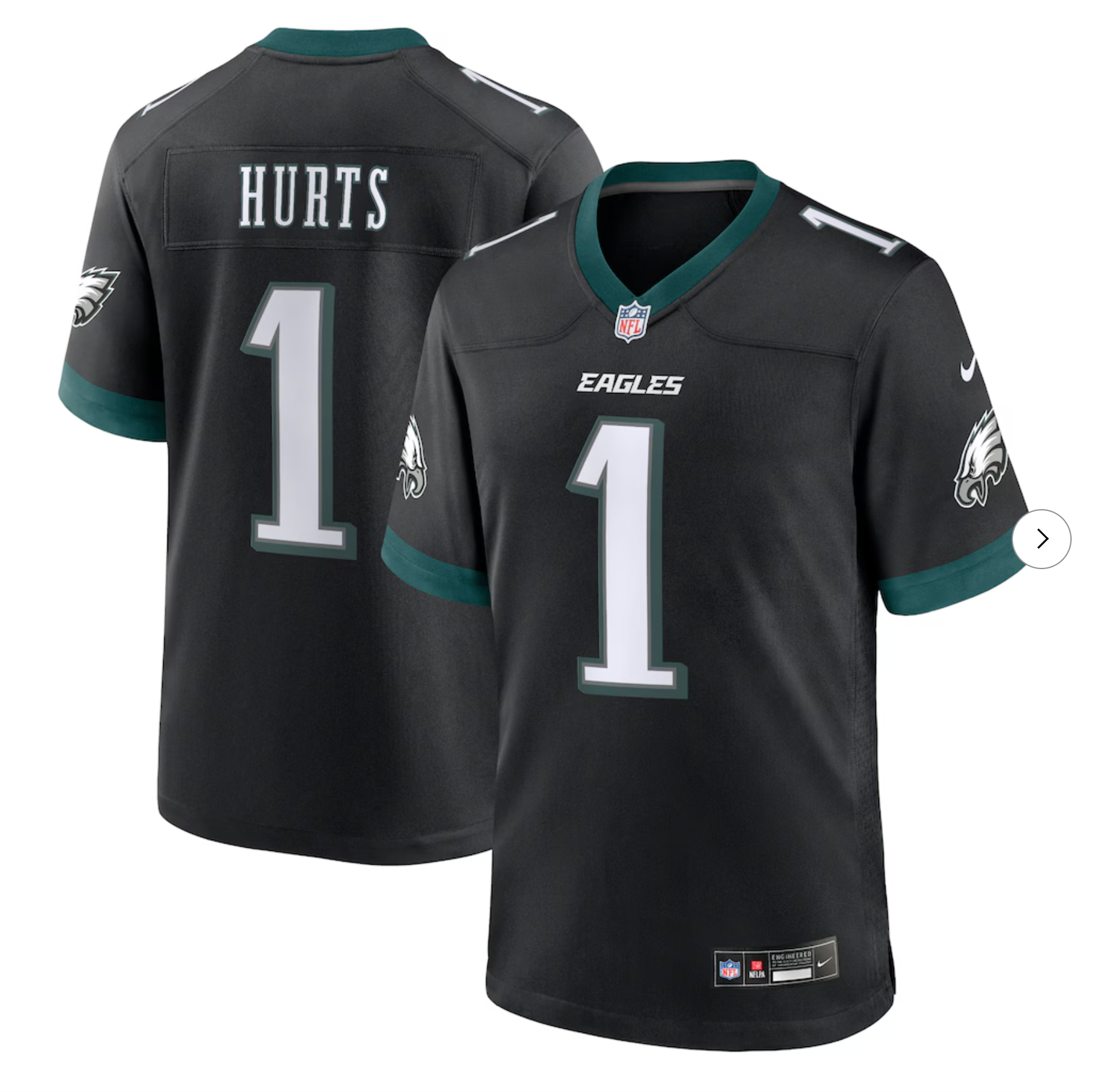 Jalen Hurts Philadelphia Eagles Nike Alternate Game Jersey - Black