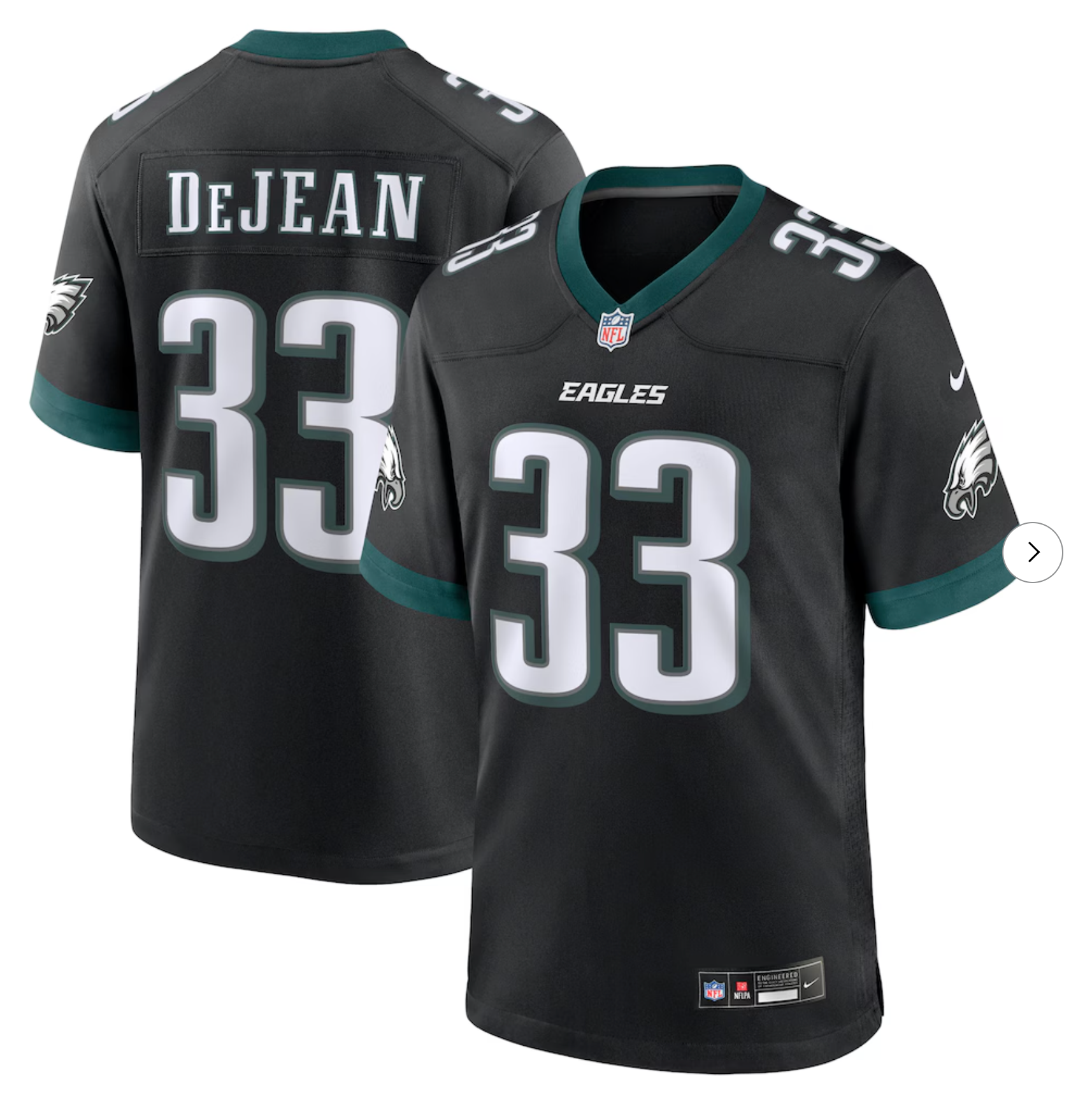 Cooper DeJean Philadelphia Eagles Nike Alternate Player Game Jersey - Black