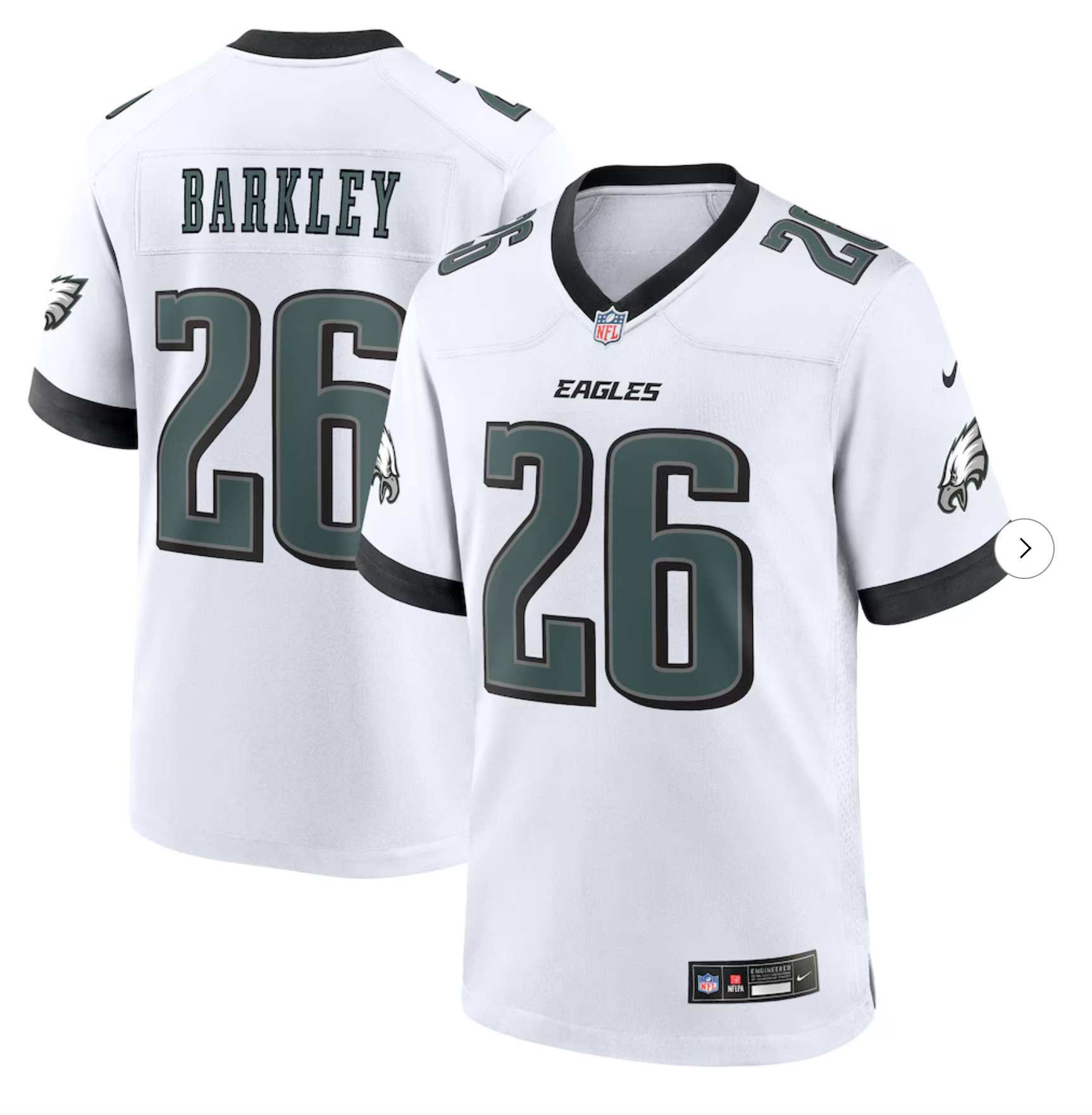 Saquon Barkley Philadelphia Eagles Nike White Game Jersey - White