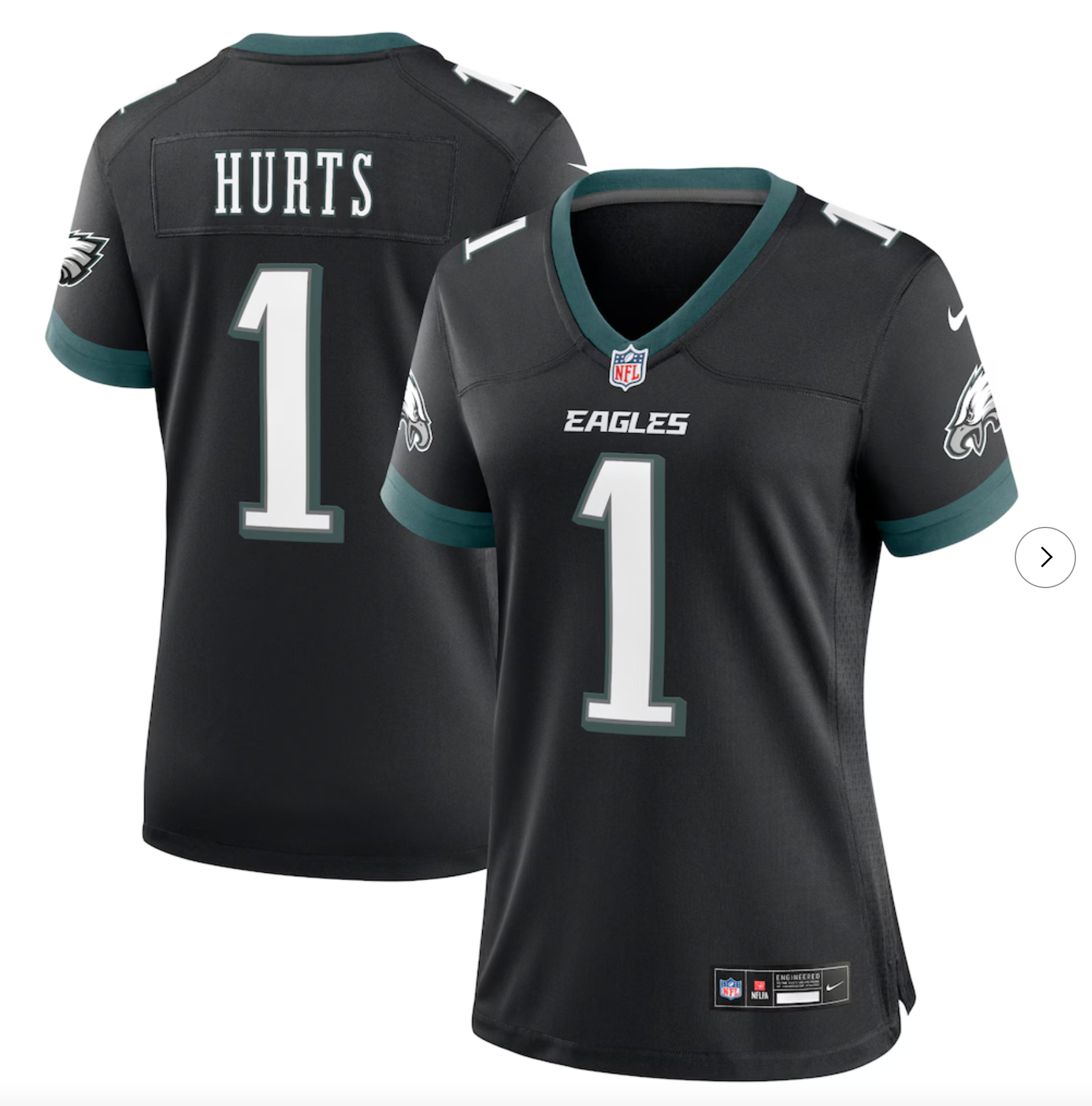 Jalen Hurts Philadelphia Eagles Nike Women's Alternate Game Jersey - Black
