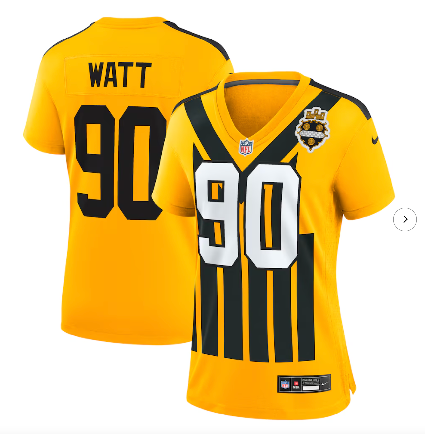 T.J. Watt Pittsburgh Steelers Nike Women's Alternate 1933 Throwback Game Jersey - Gold