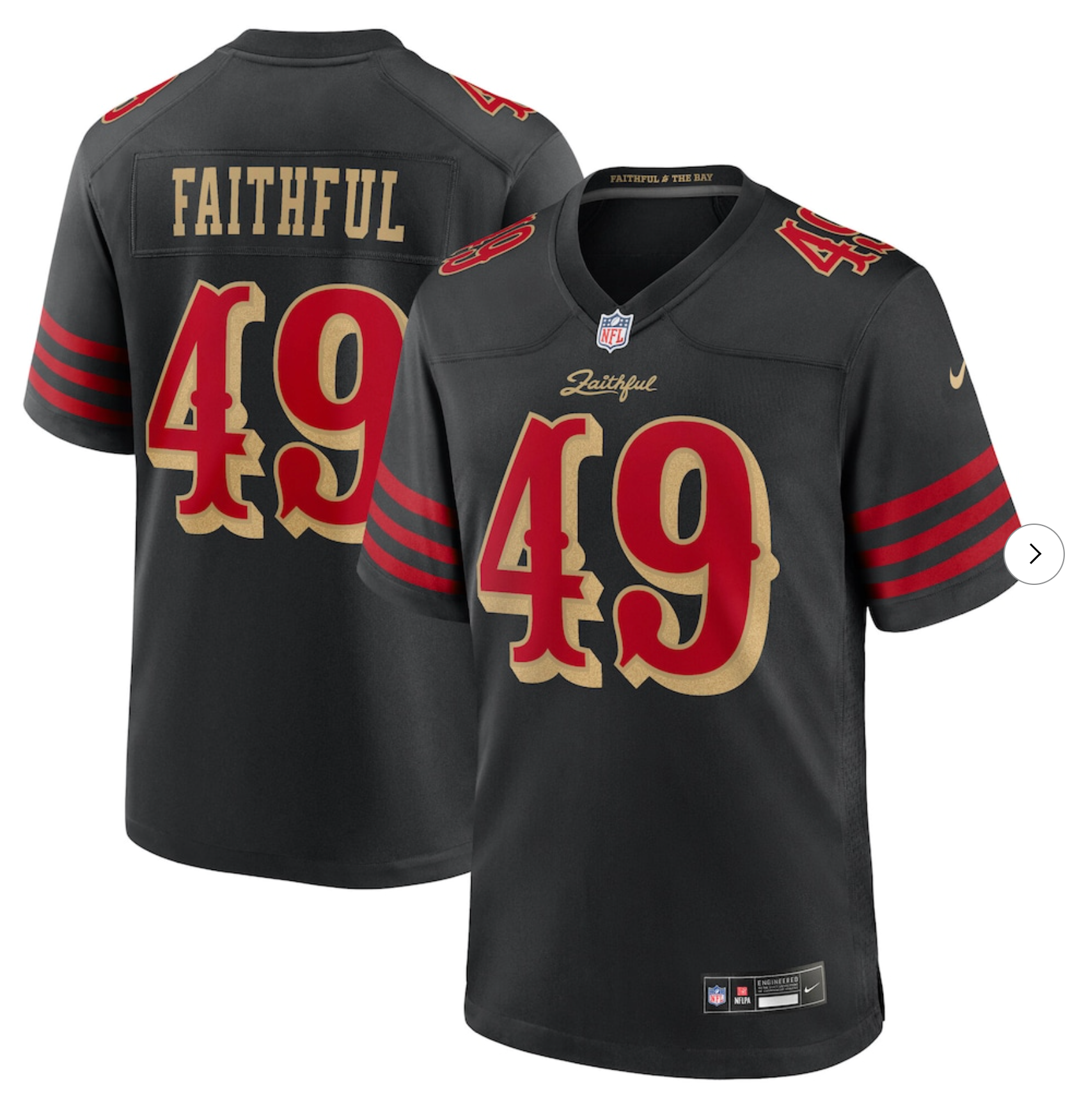 The Faithful San Francisco 49ers Nike 2025 Rivalries Collection Game Jersey - Black