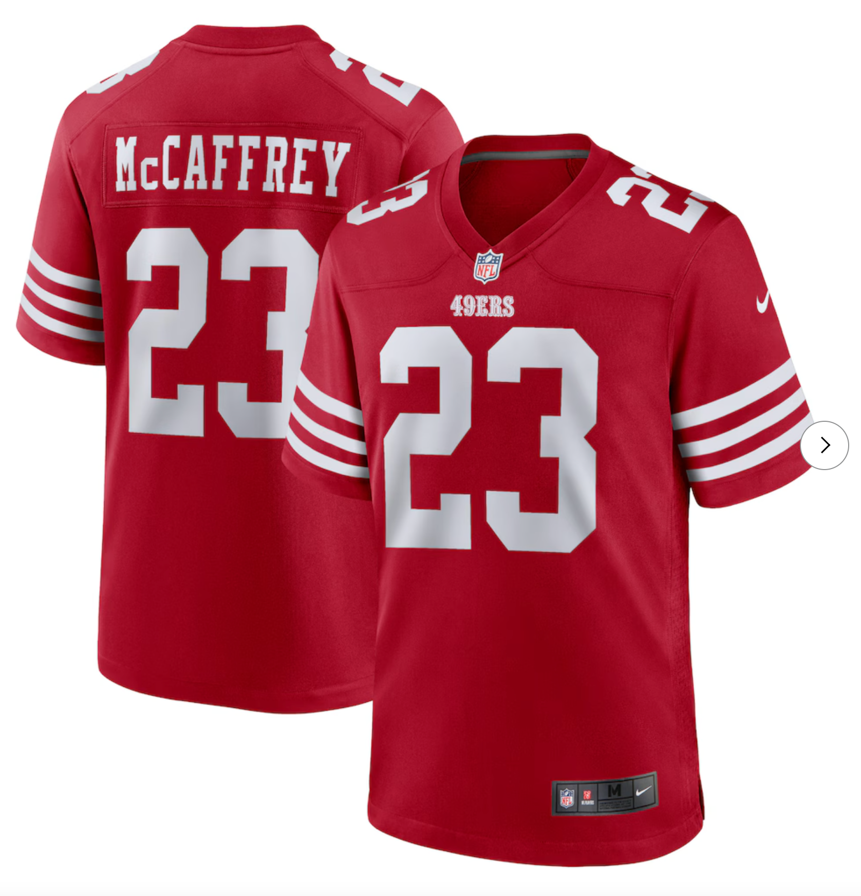 Christian McCaffrey San Francisco 49ers Nike Game Player Jersey - Scarlet