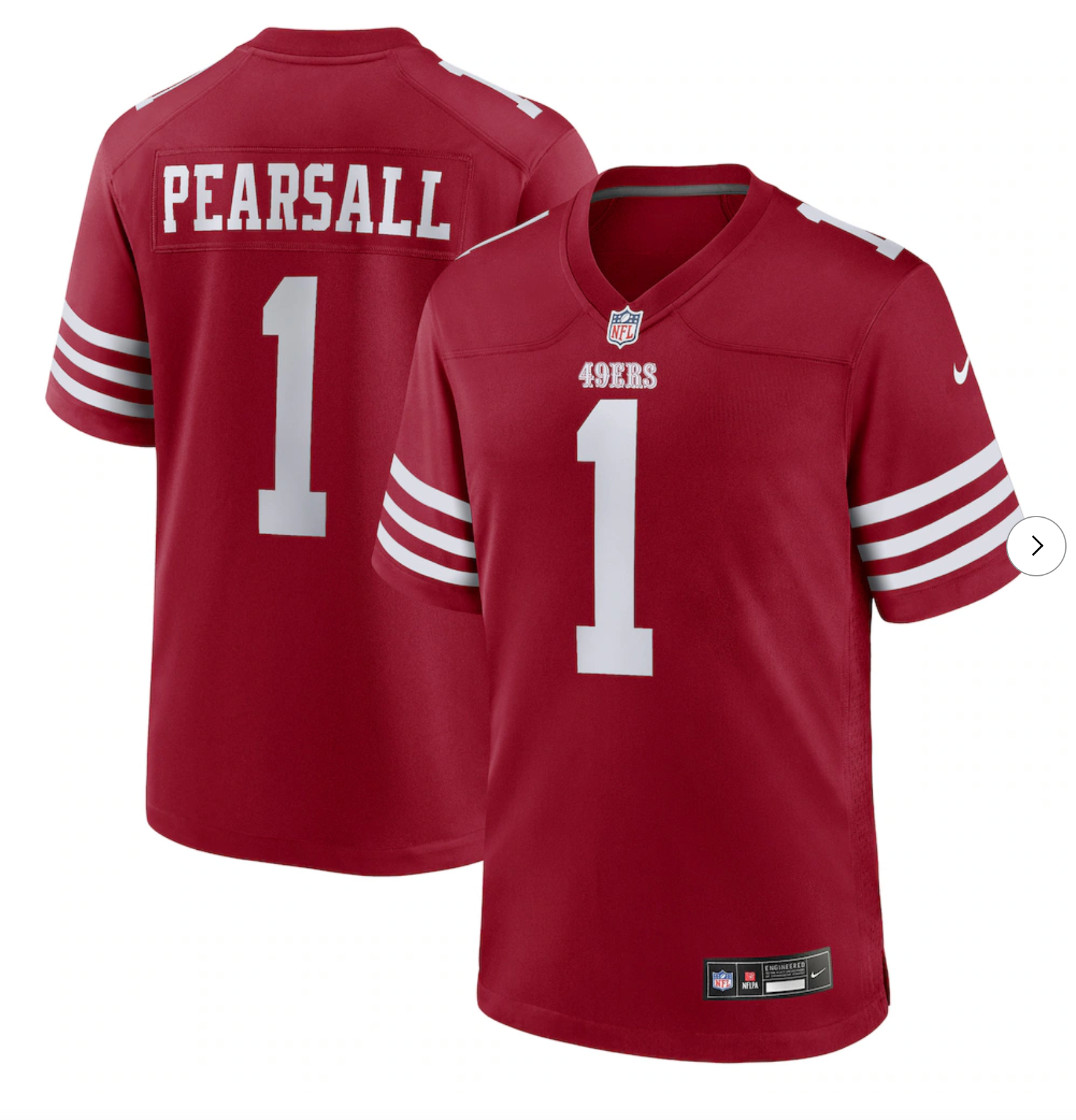 Ricky Pearsall San Francisco 49ers Nike Team Game Jersey - Scarlet