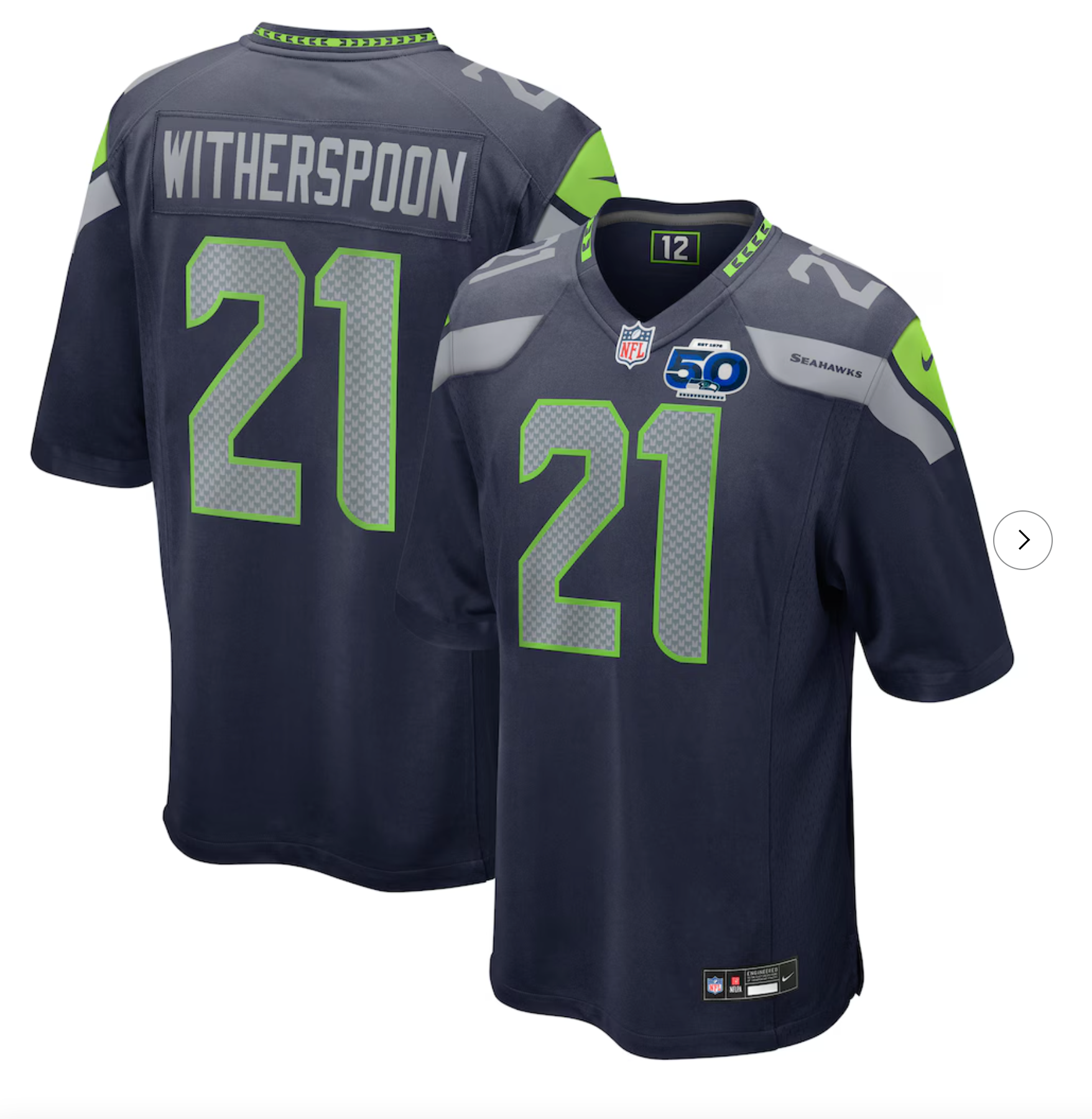 Devon Witherspoon Seattle Seahawks Nike Team 50th Season Game Jersey - College Navy